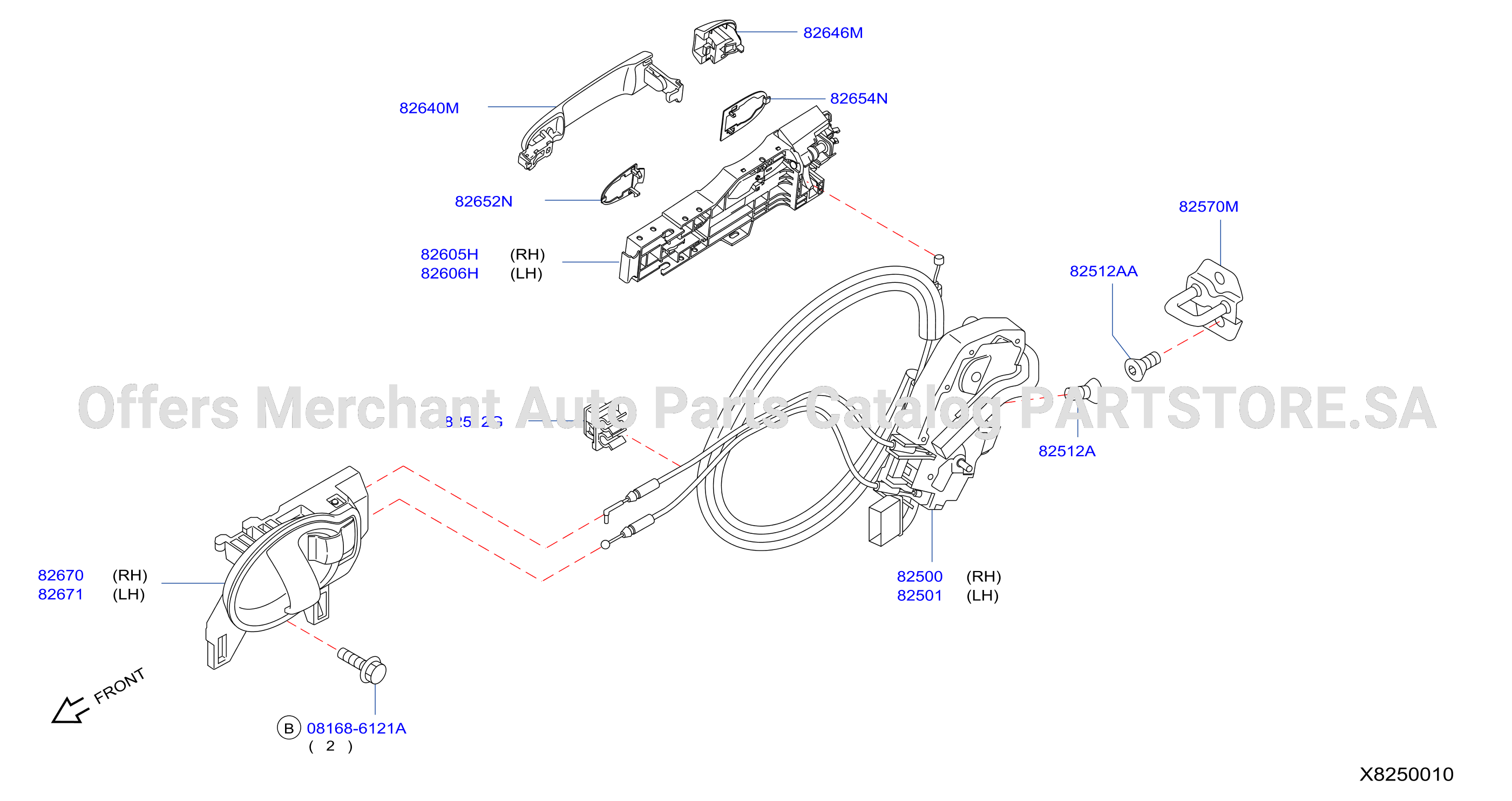 Rear Door Lock Handle Rr Handle