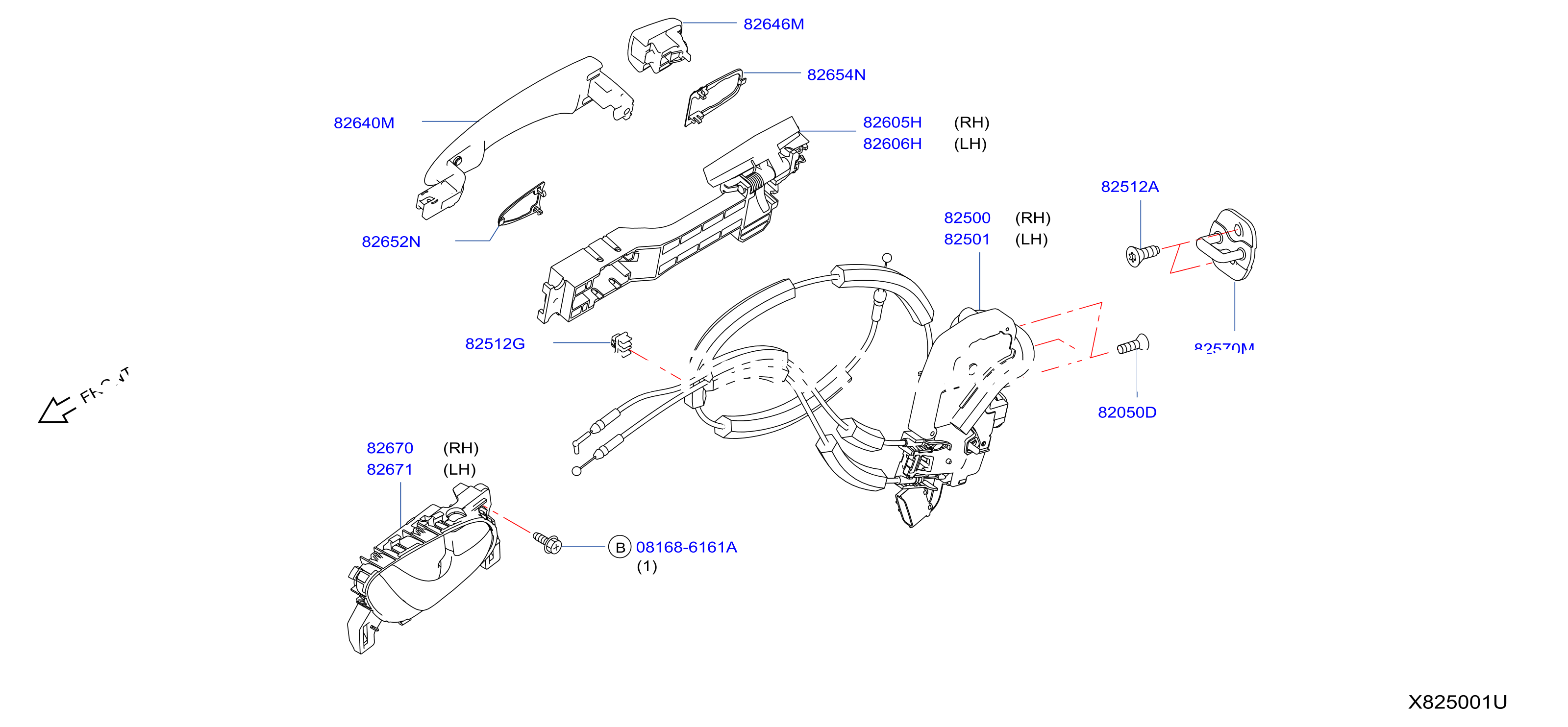 Rear Door Lock Handle Rear Handle