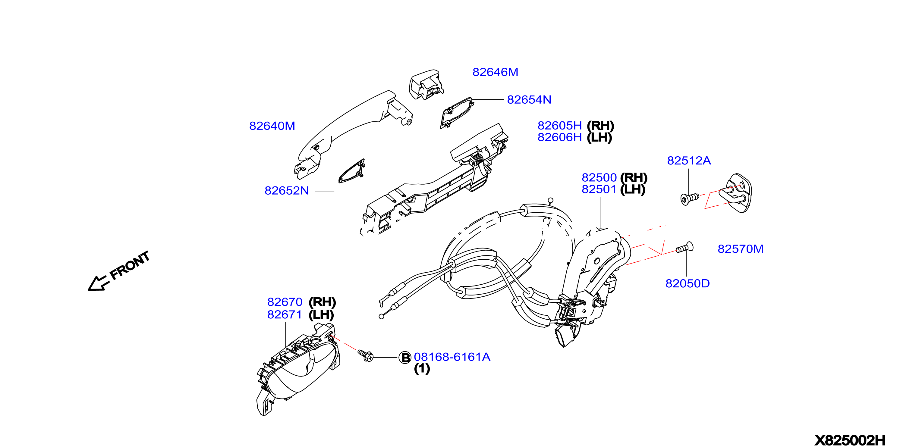 Rear Door Lock Handle Rear Handle