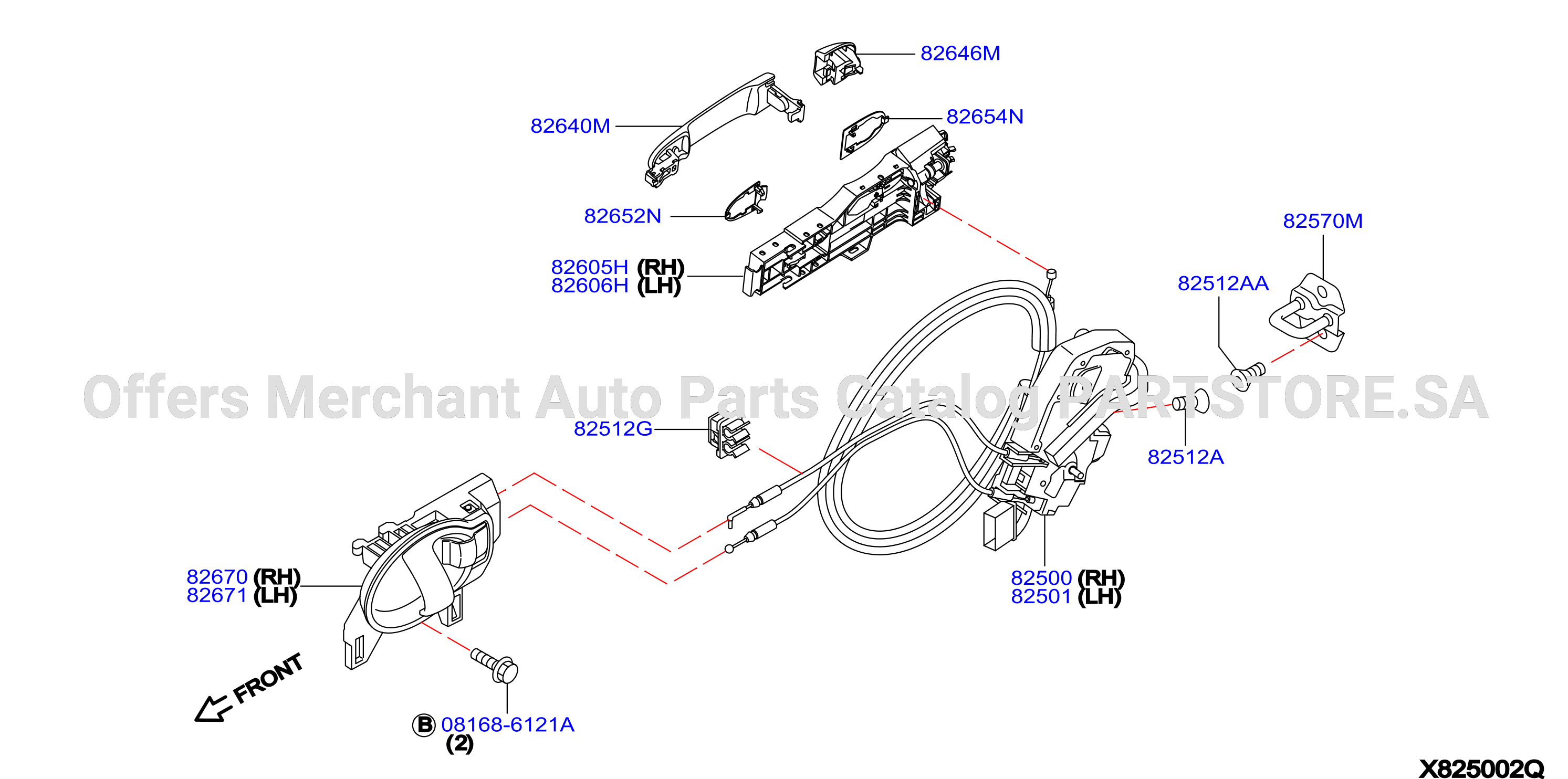 Rear Door Lock Handle