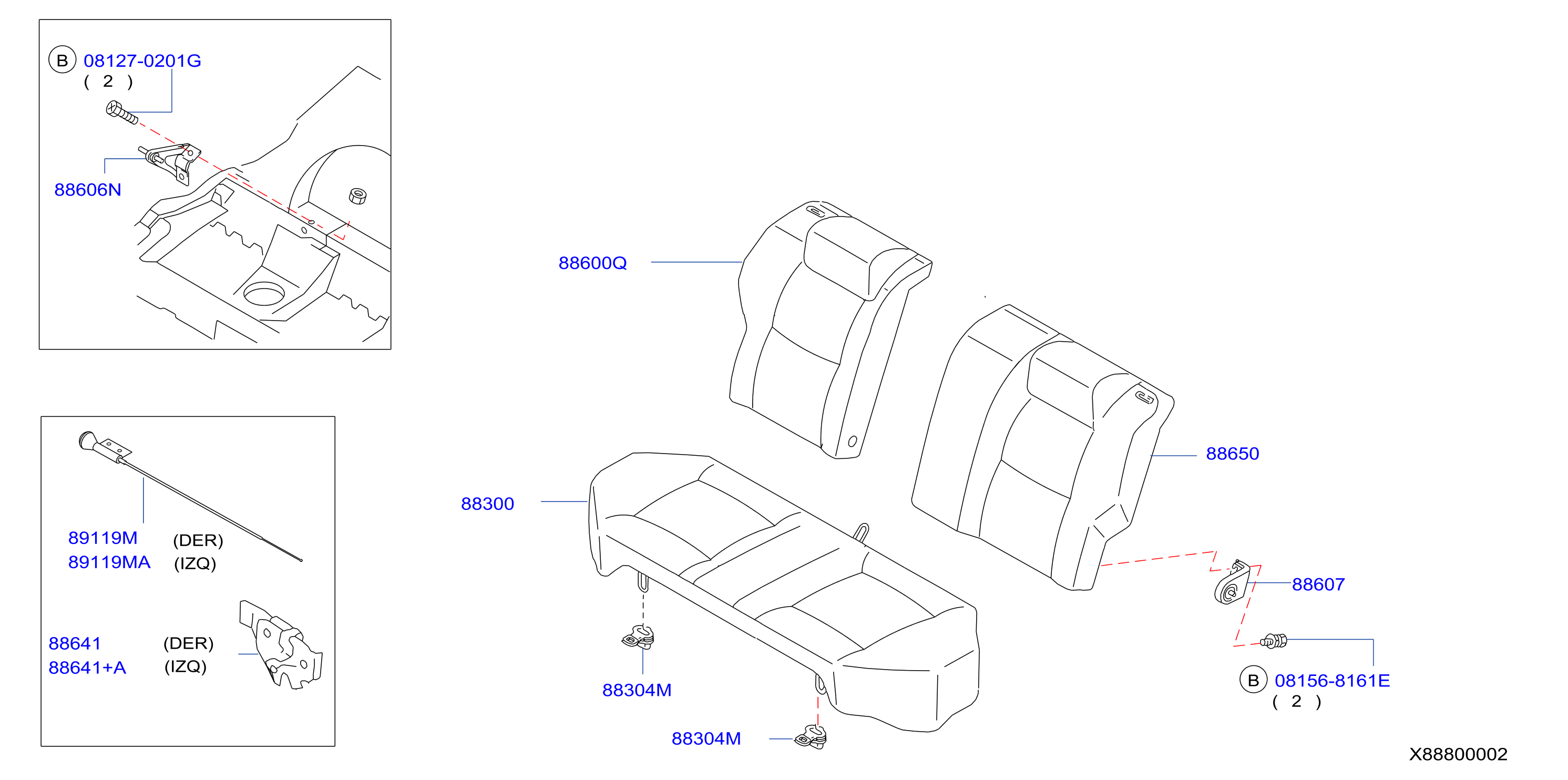 Rear Seat Split Fold Back Type
