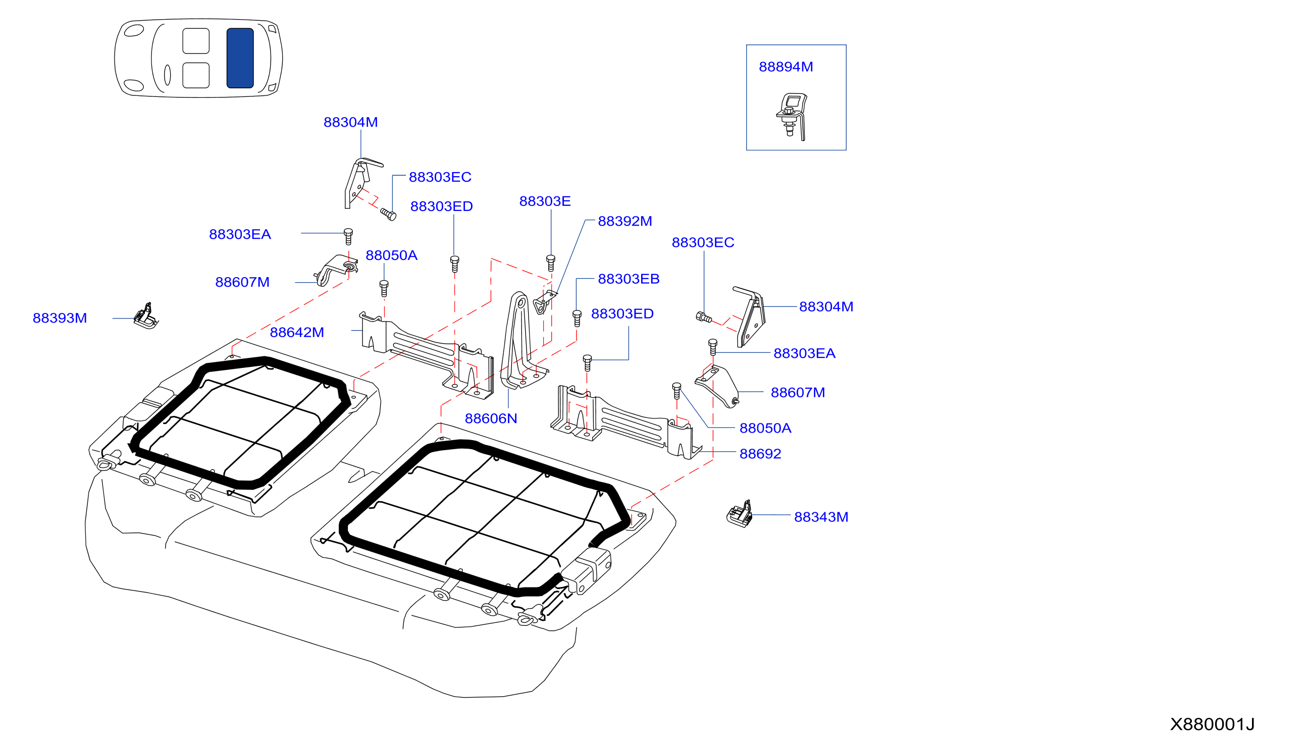 Rear Seat Fixing Parts