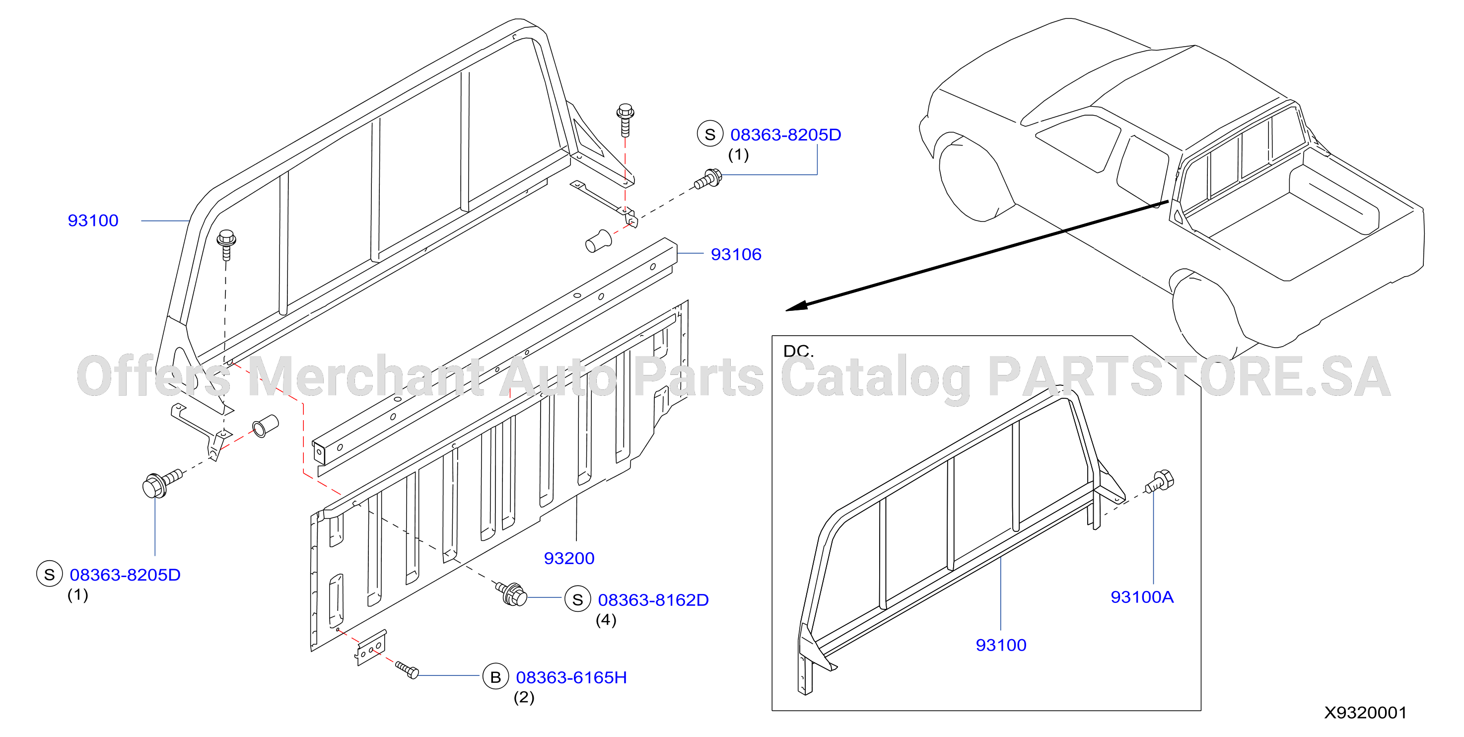 Rear Body Front Panel Guard Frame Front Panel Guard Frame Dc