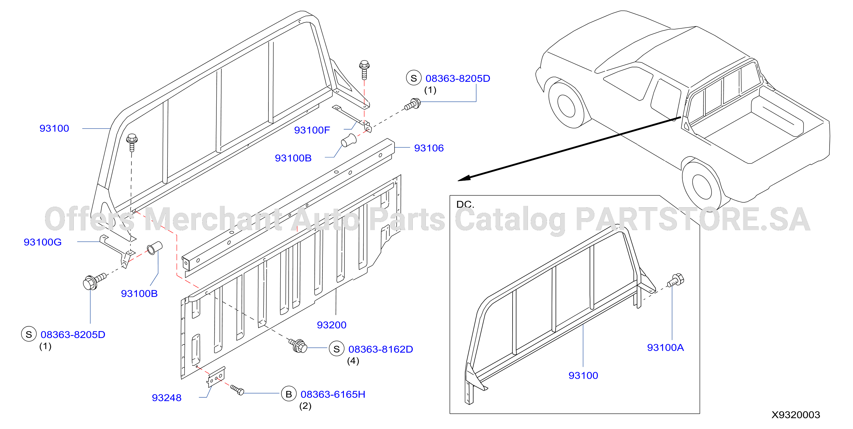 Rear Body Front Panel Guard Frame Front Panel Guard Frame Dc