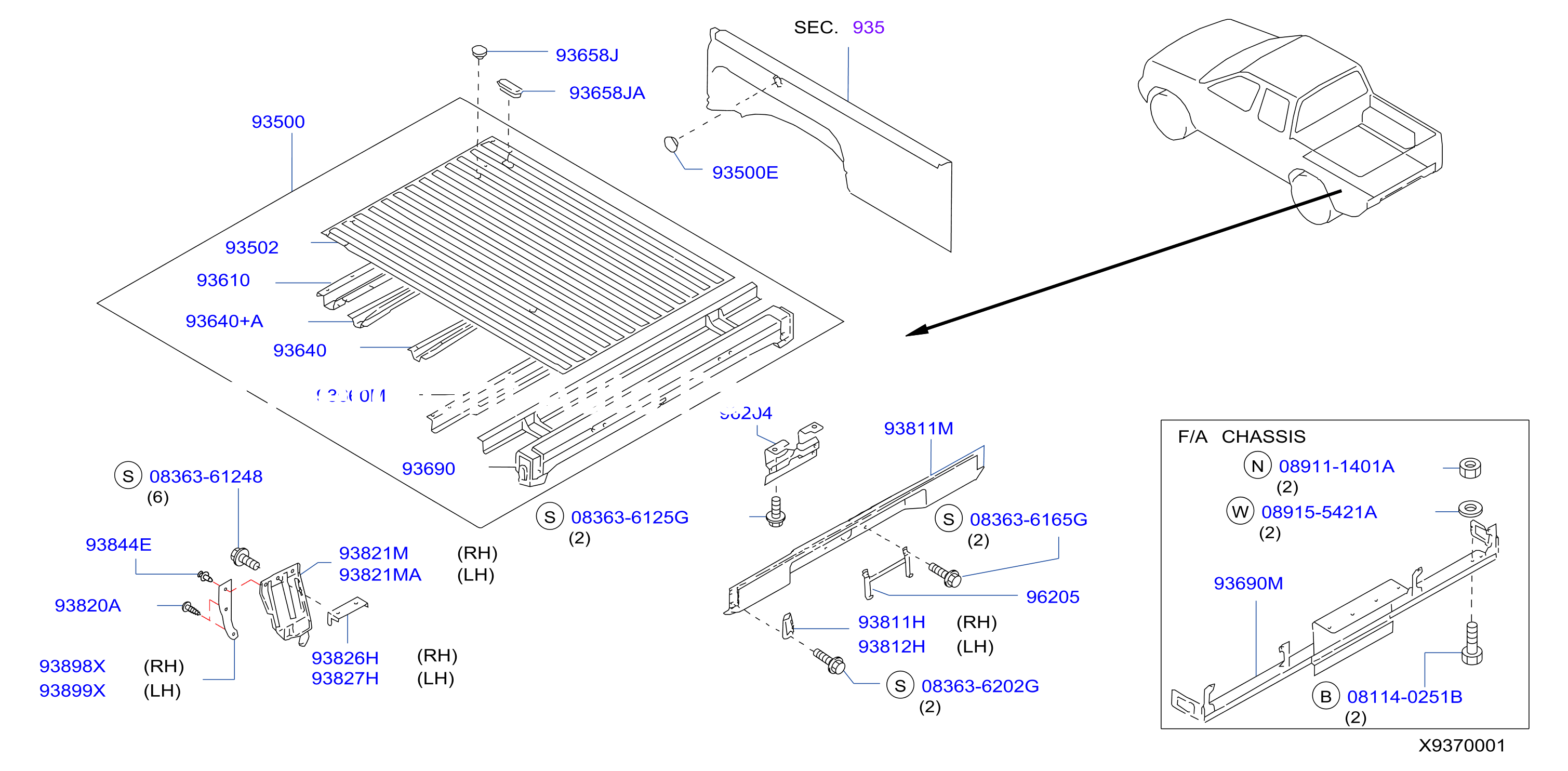 Rear Body Floor Fitting Floor Board Dc