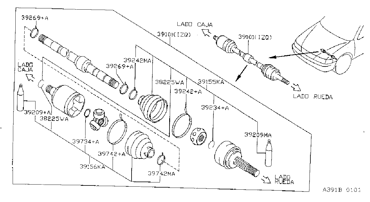 Front Drive Shaft Lh