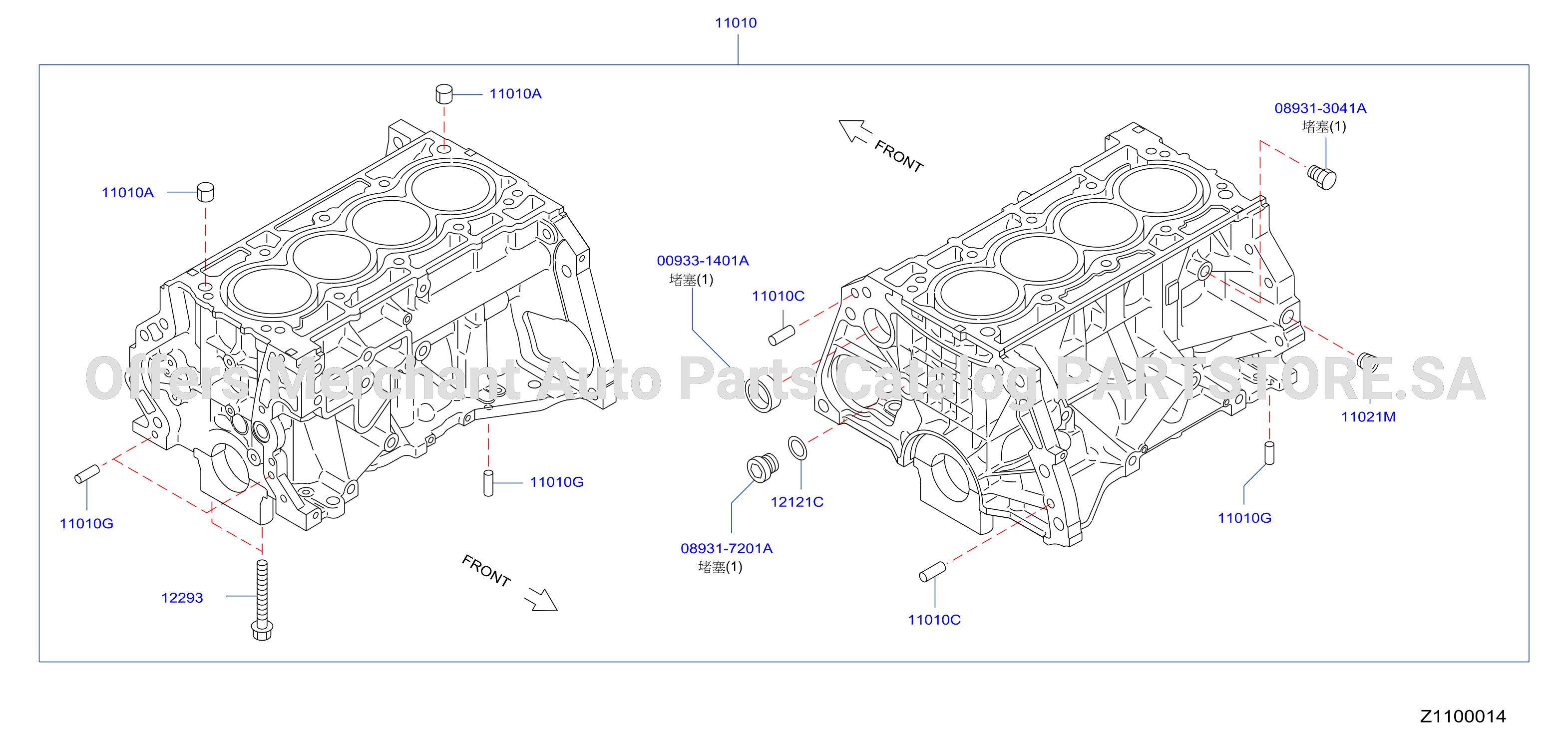 Cylinder Block Oil Pan Component Parts