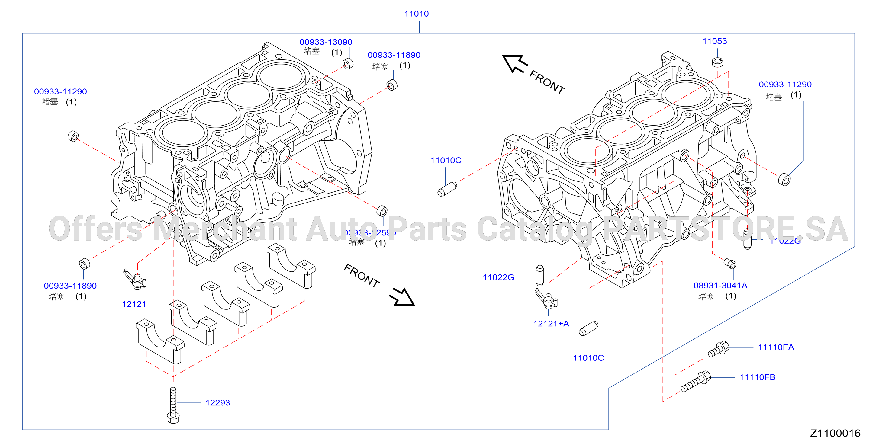 Cylinder Block Oil Pan Component Parts