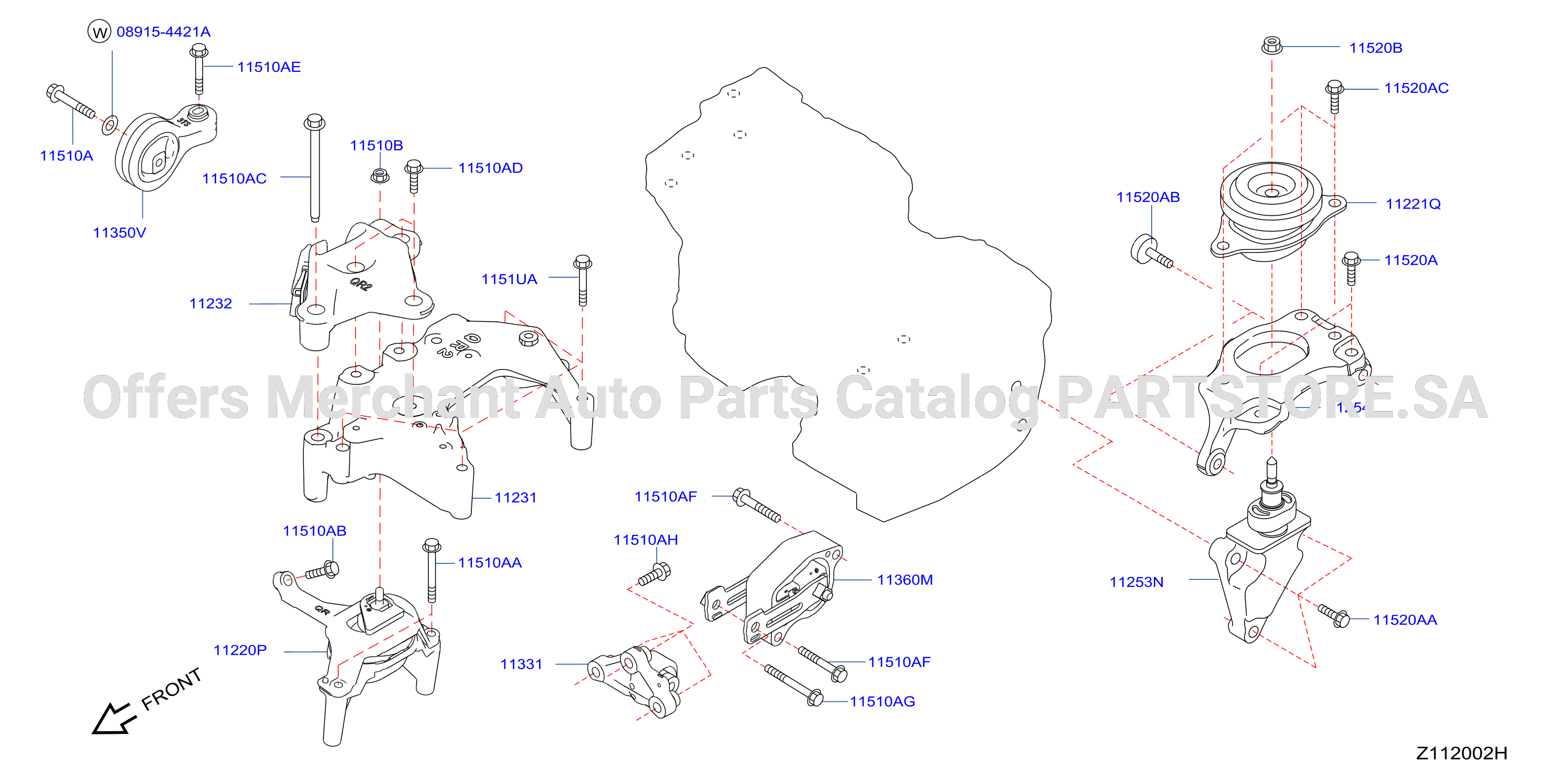 Engine Transmission Mounting Qr25De