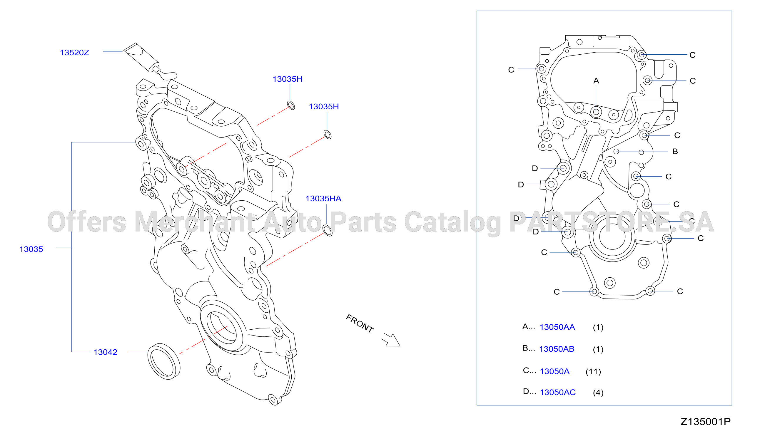 Front Cover Vacuum Pump Fitting Front Cover