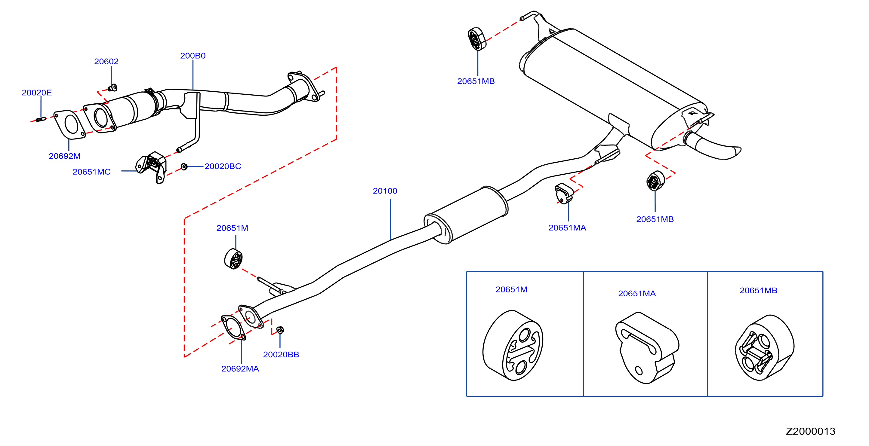 Exhaust Tube Muffler Hra2Ddt