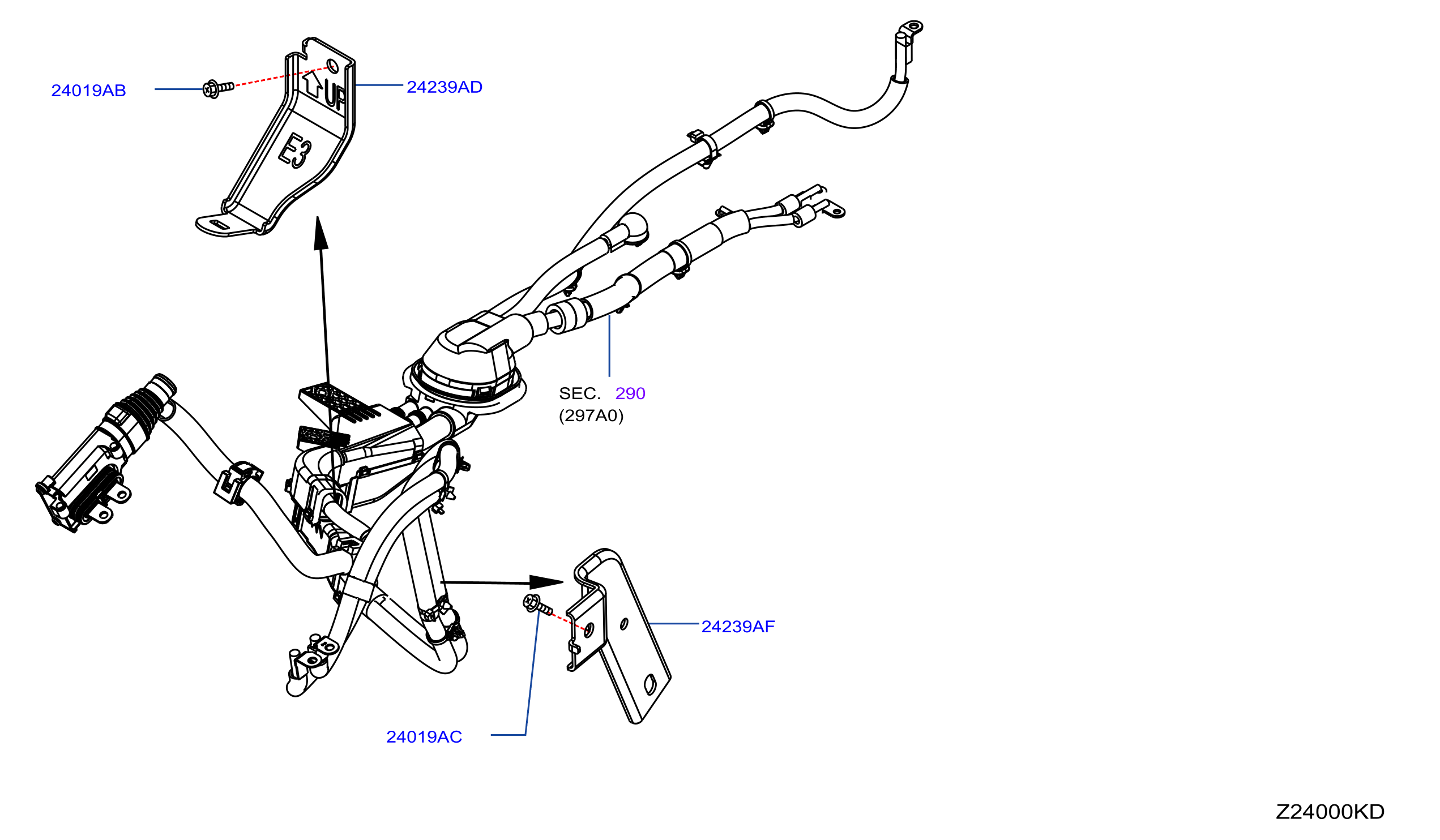 Wiring Bracket Cable Junc To Power Head
