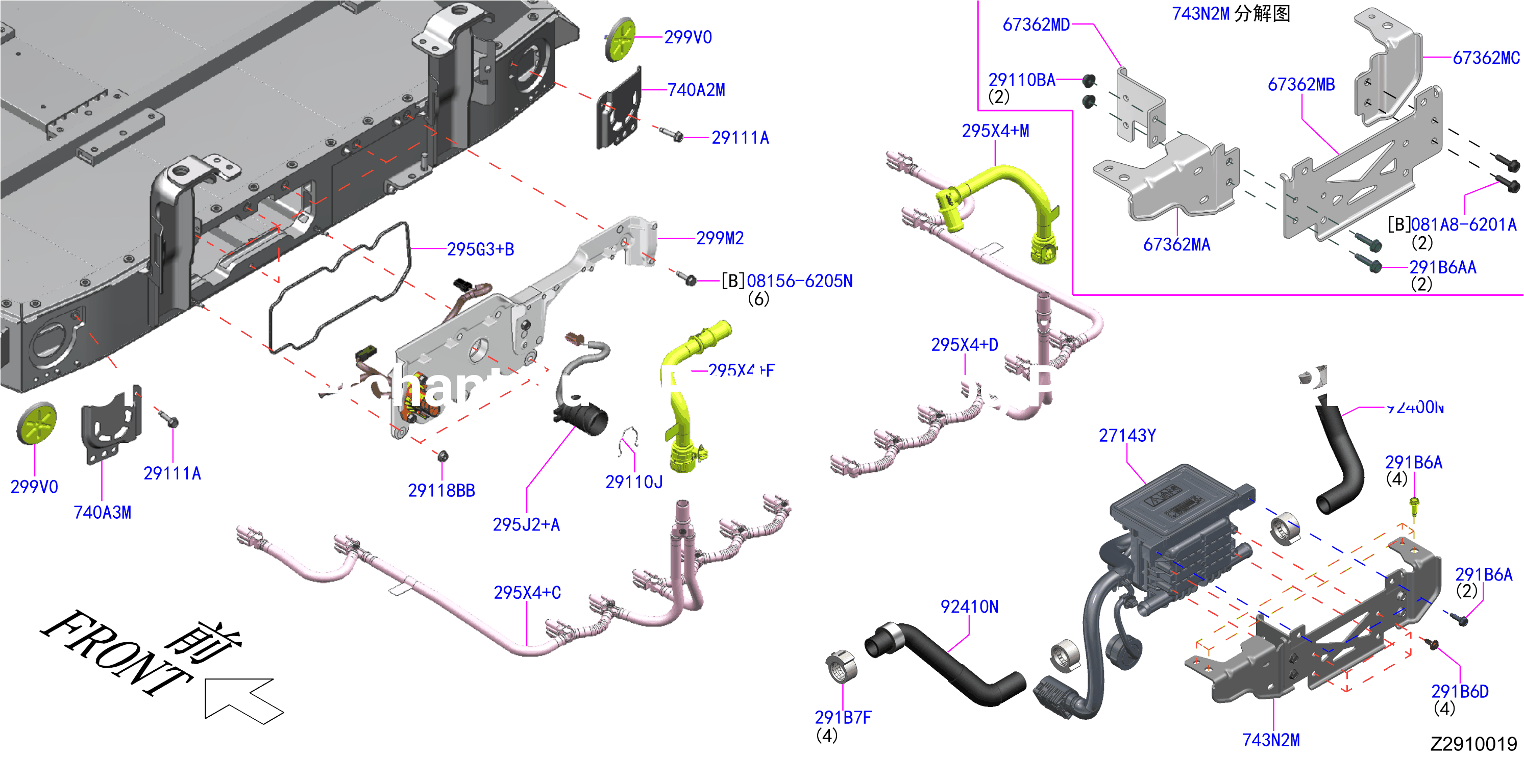 Electric Vehicle Battery Rr Fitting Otr Ptc Cooling