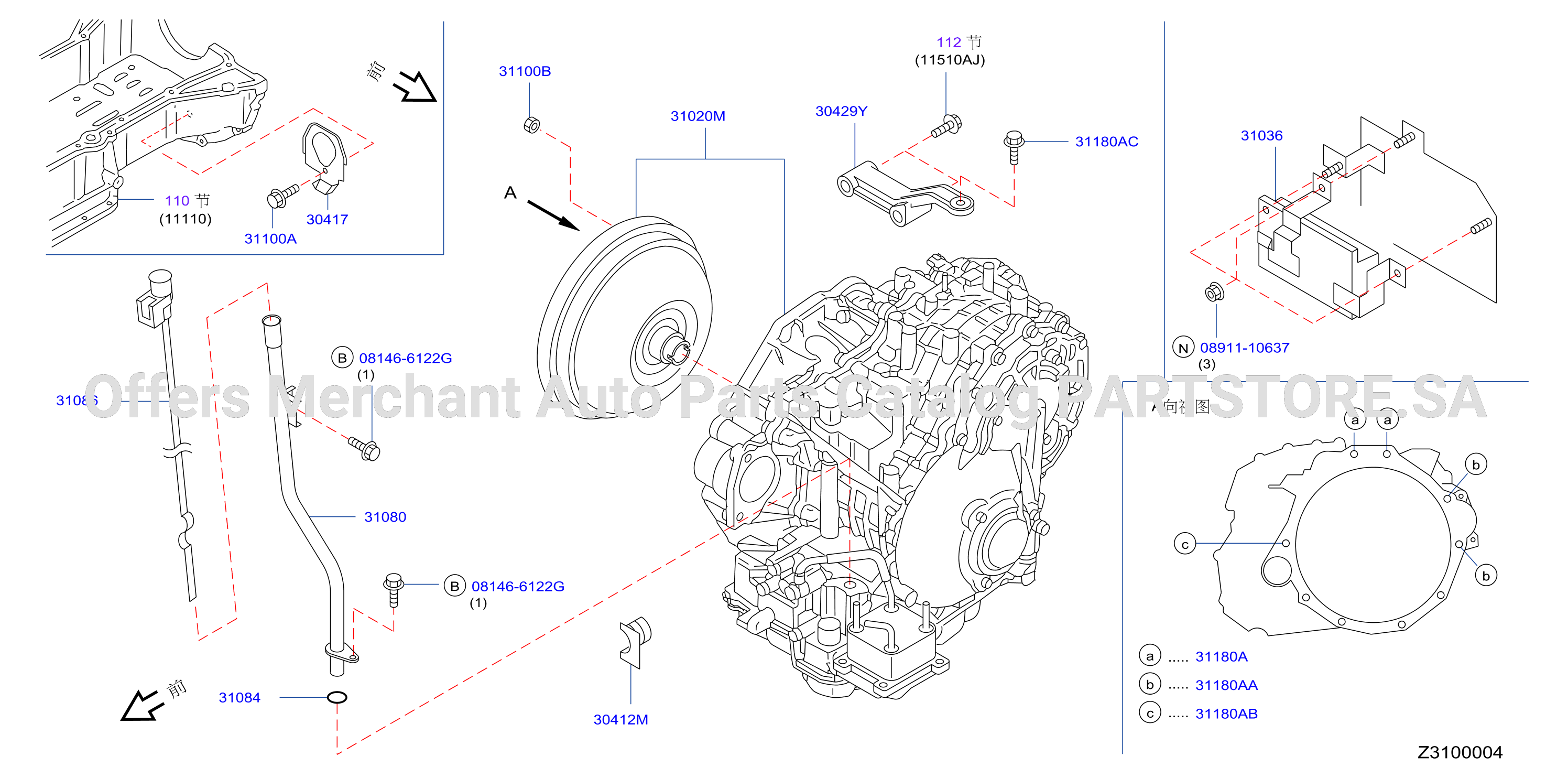 Auto Transmission Transaxle Fitting Assembly Fitting Parts