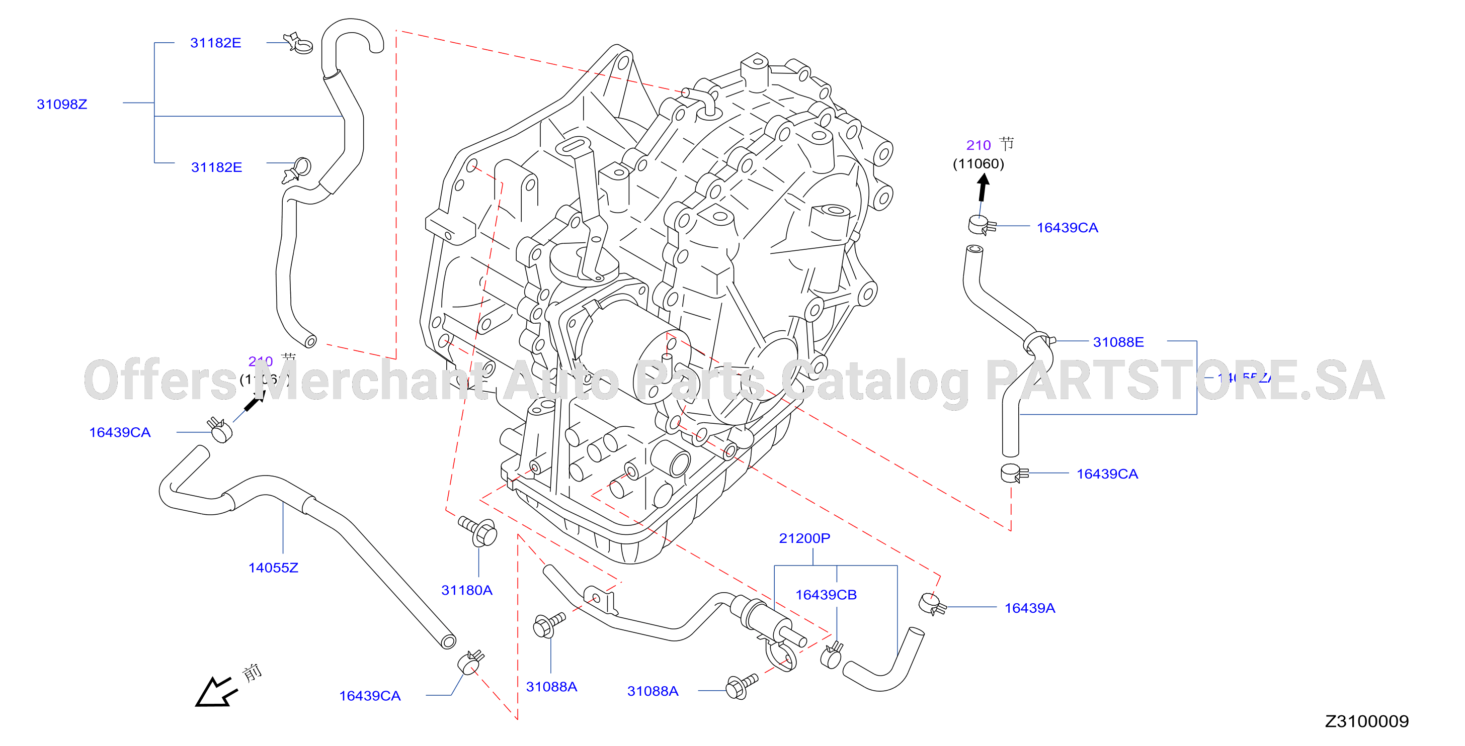 Auto Transmission Transaxle Fitting Oil Cooler Tube Parts
