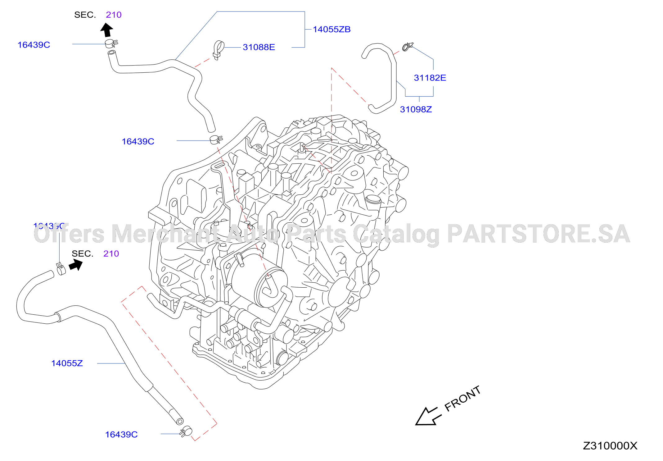 Auto Transmission Transaxle Fitting Oil Cooler Tube Parts