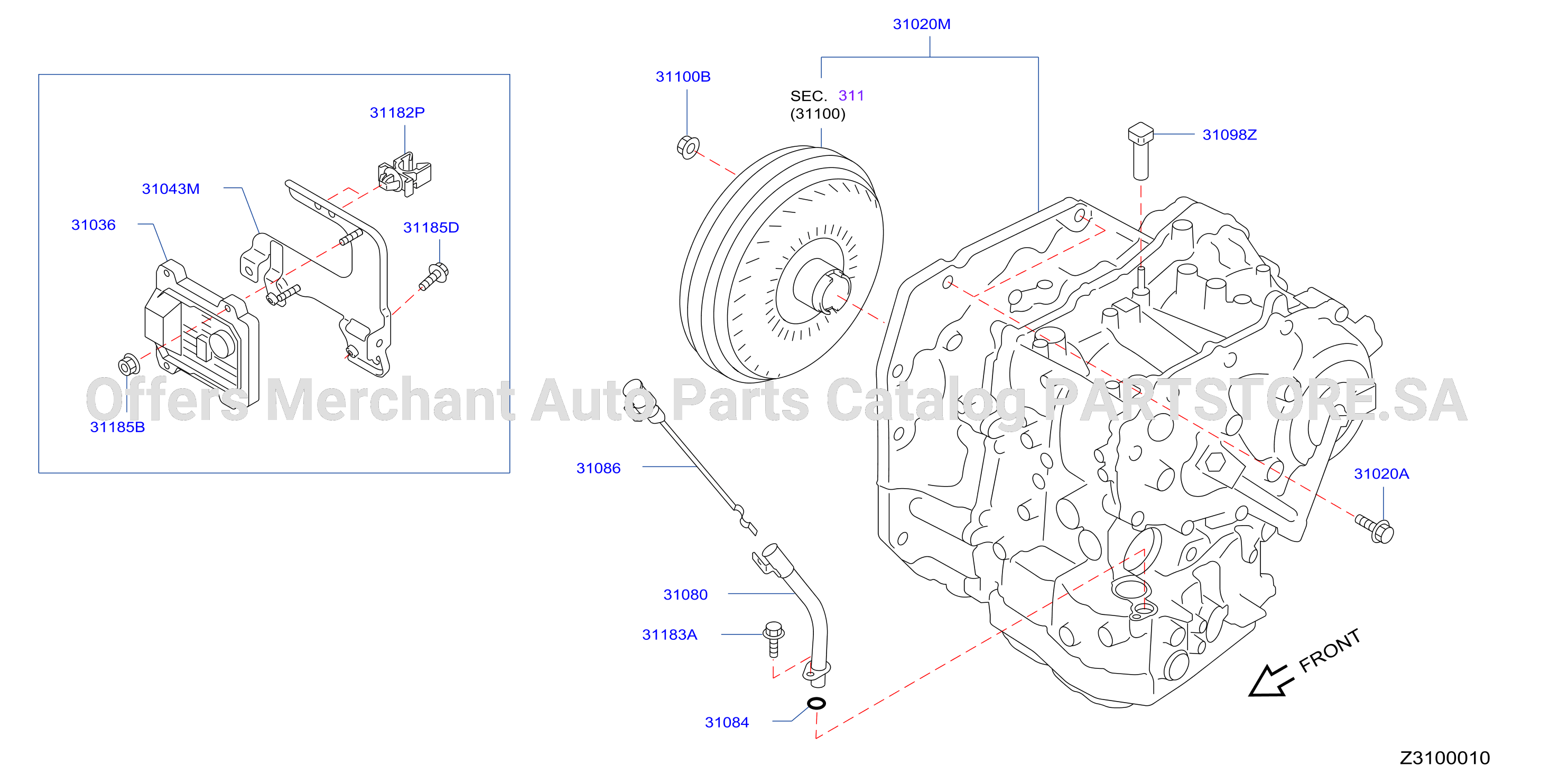 Auto Transmission Transaxle Fitting Assembly Fitting Parts