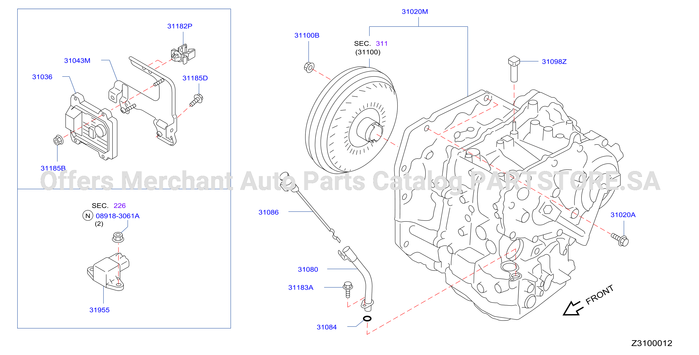 Auto Transmission Transaxle Fitting Assembly Fitting Parts