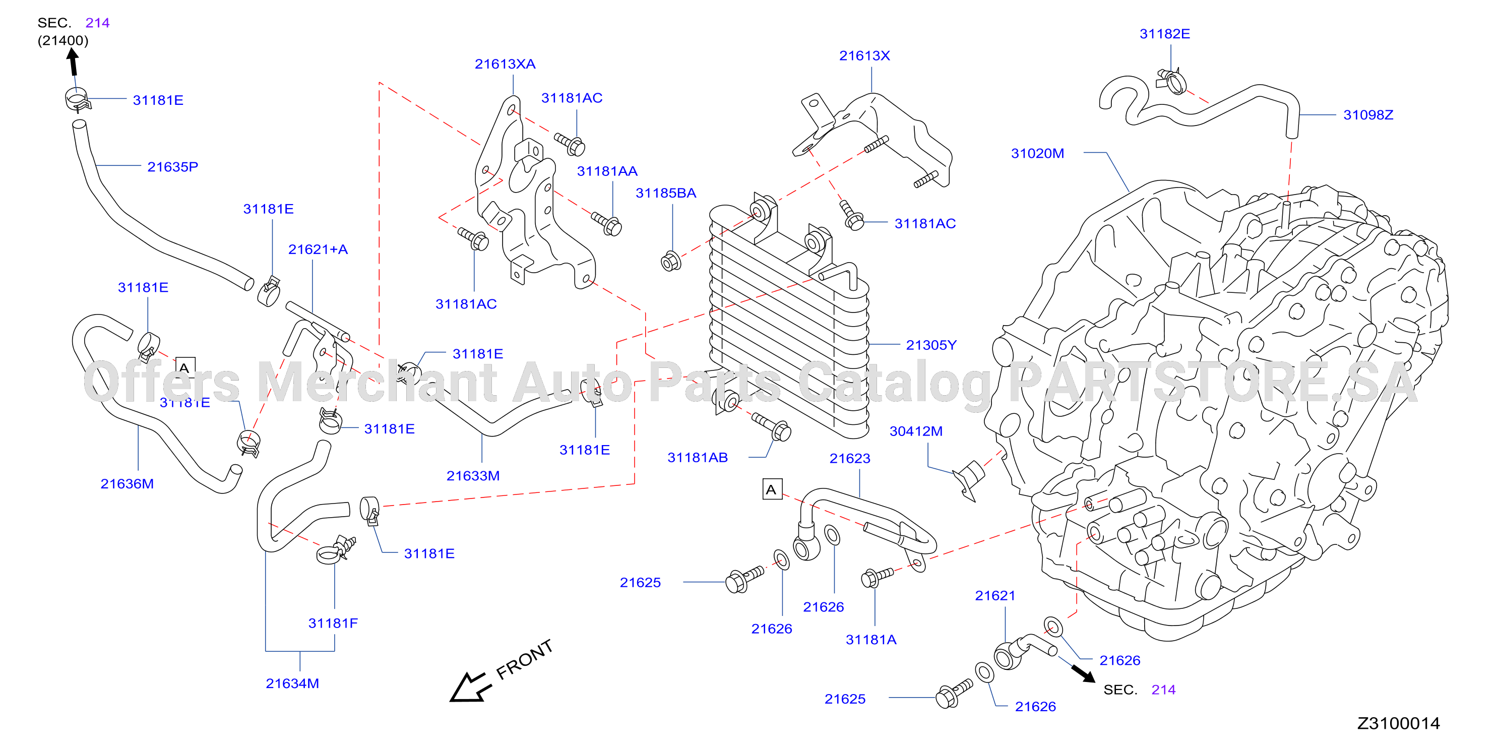 Auto Transmission Transaxle Fitting Oil Cooler Tube Parts