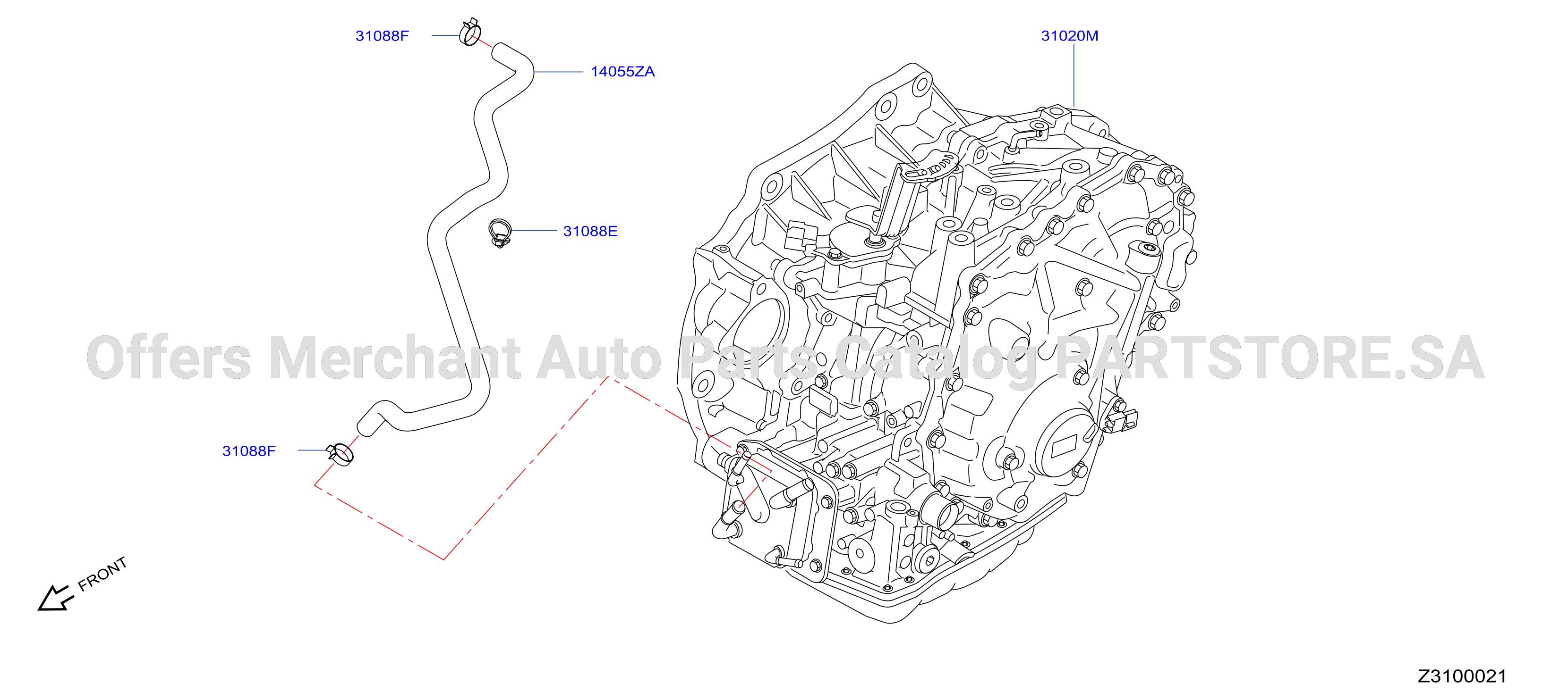 Auto Transmission Transaxle Fitting Oil Cooler Tube Parts