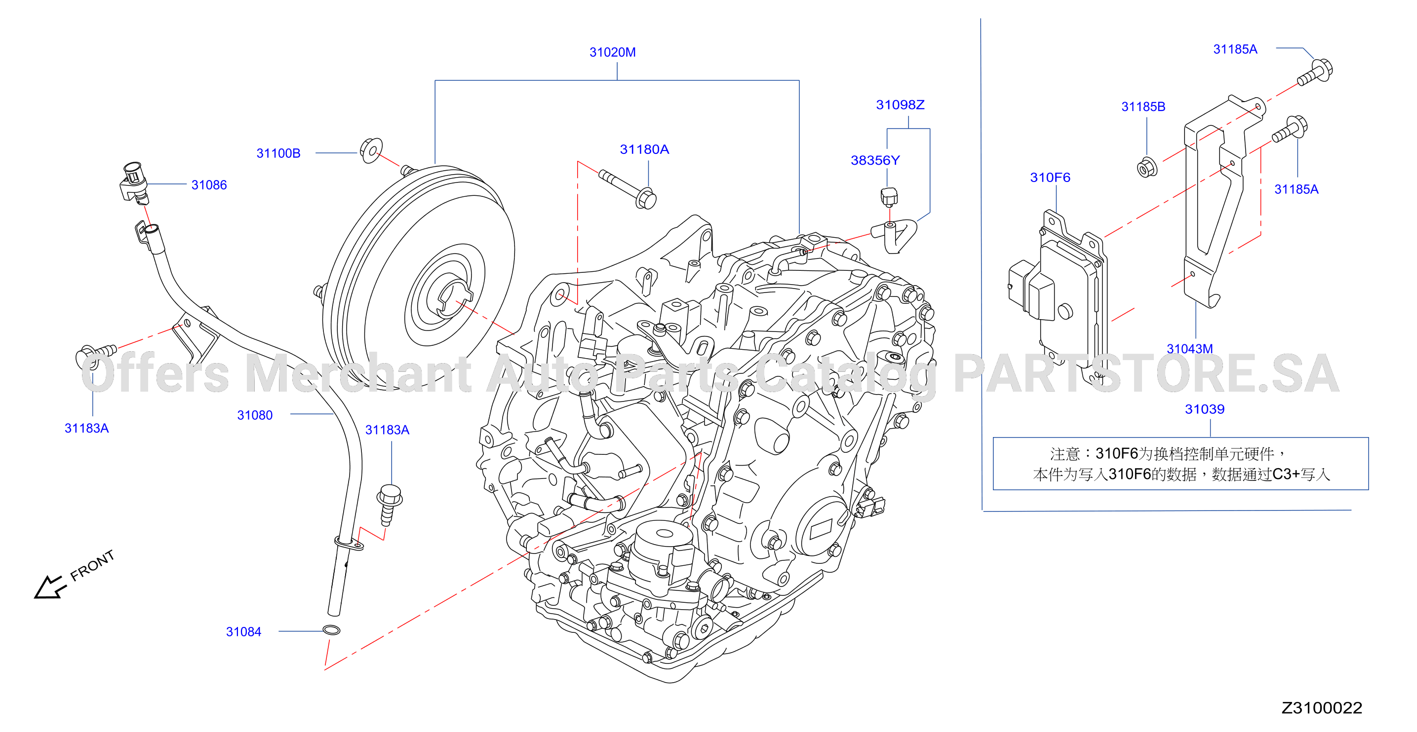 Auto Transmission Transaxle Fitting Assembly Fitting Parts