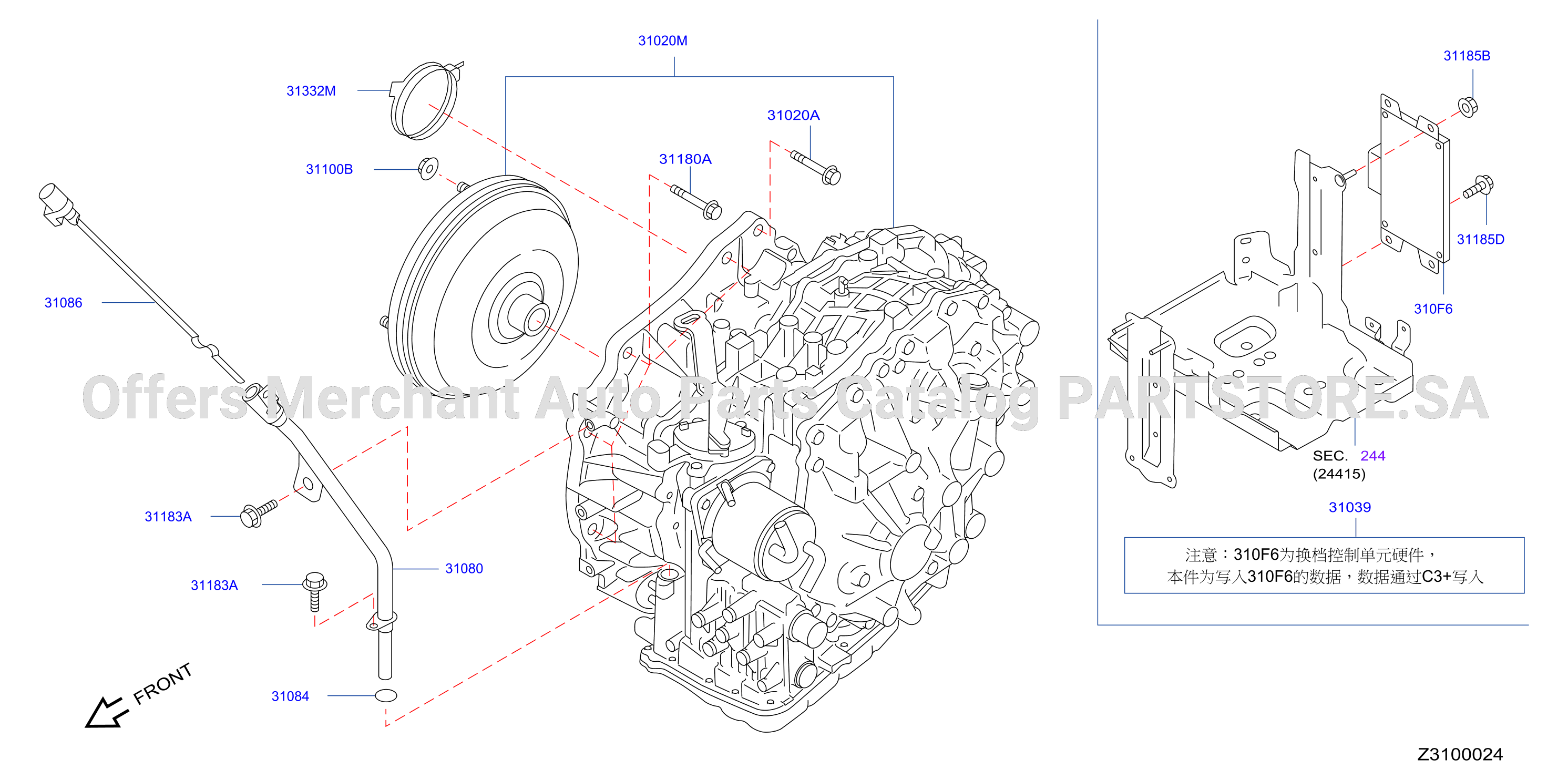 Auto Transmission Transaxle Fitting Assembly Fitting Parts