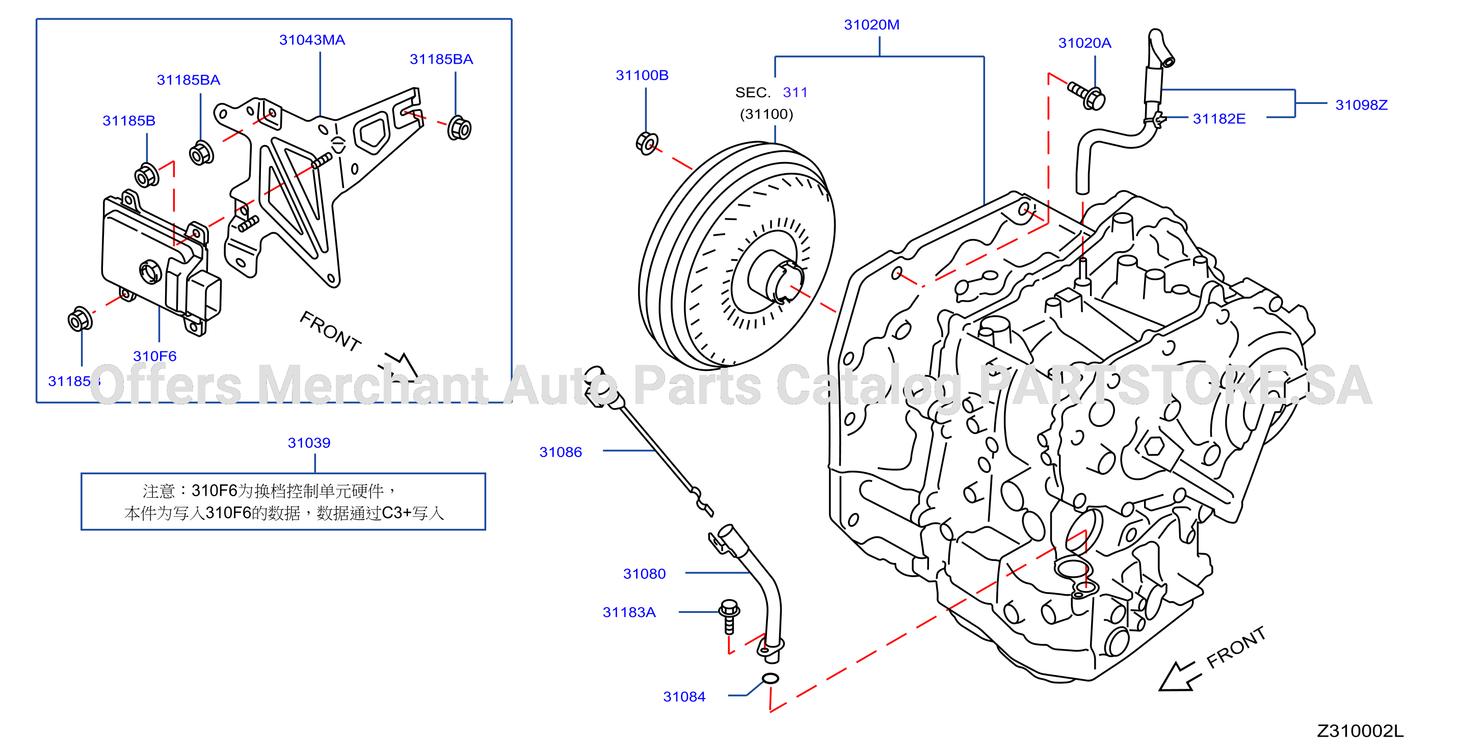 Auto Transmission Transaxle Fitting Assembly Fitting Parts