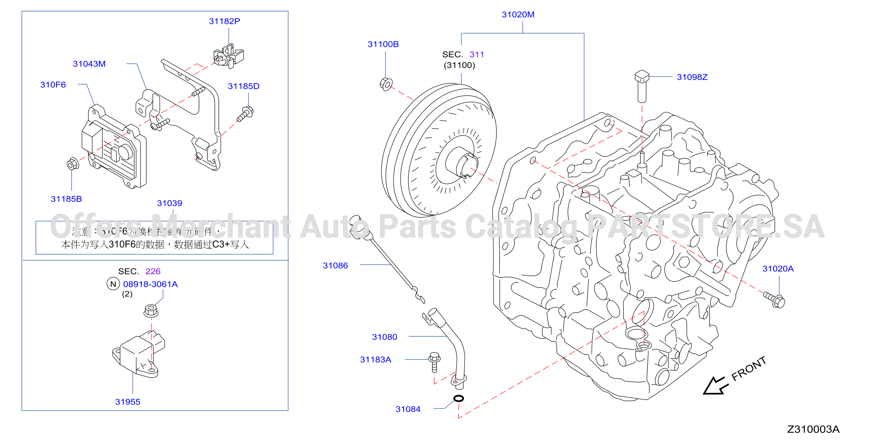 Auto Transmission Transaxle Fitting Assembly Fitting Parts