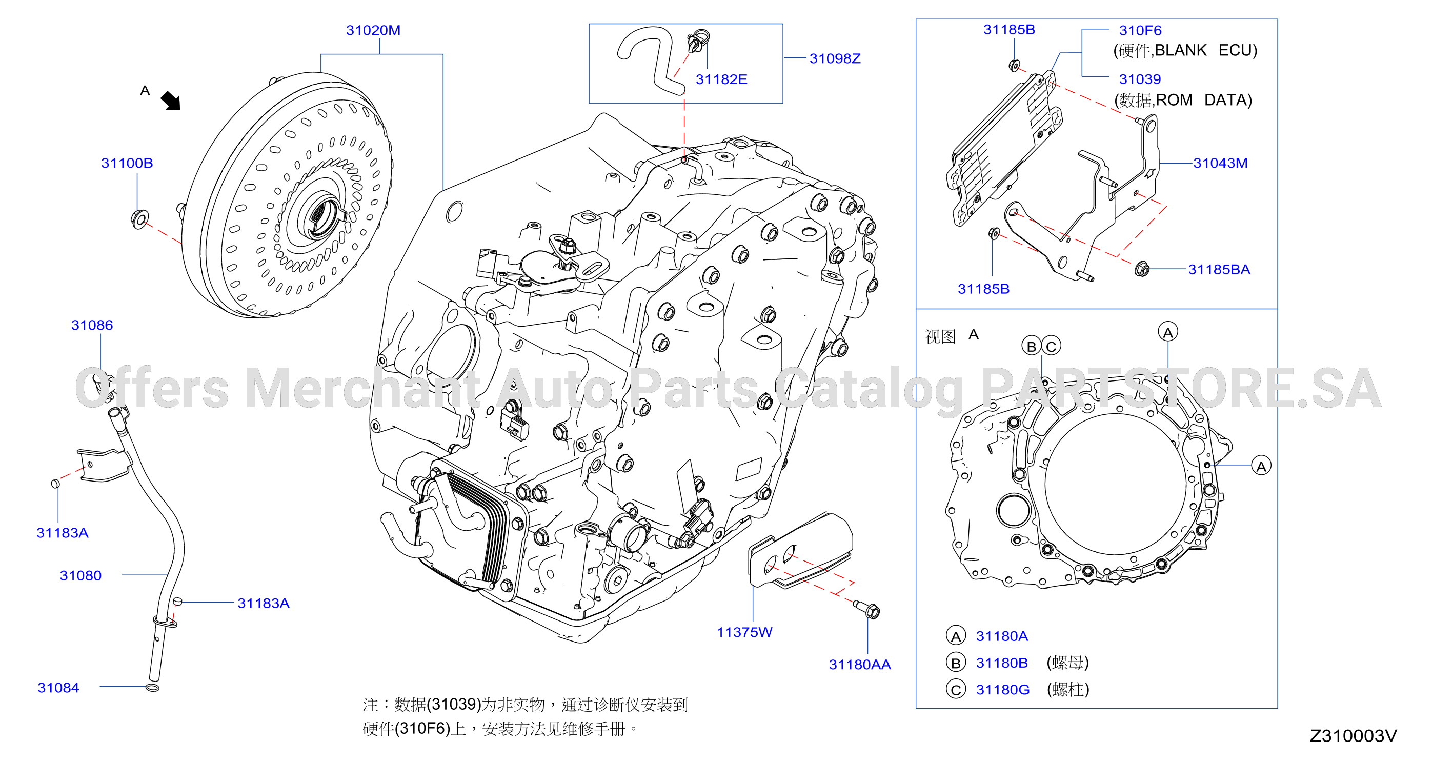 Auto Transmission Transaxle Fitting Assembly Fitting Parts