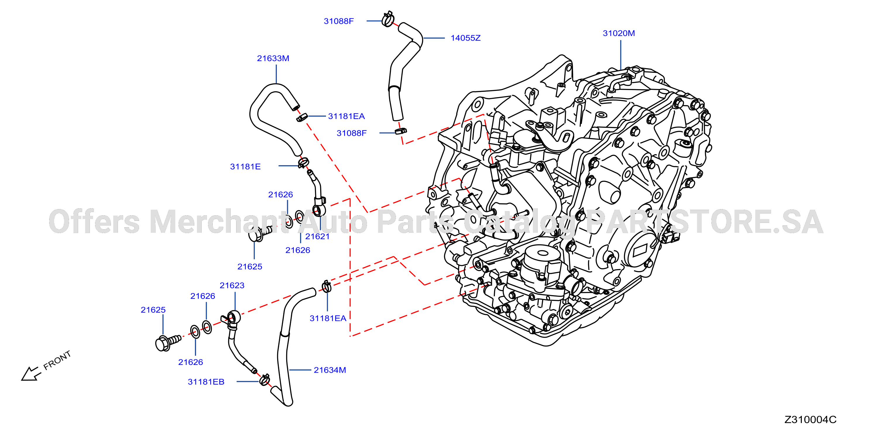 Auto Transmission Transaxle Fitting Oil Cooler Tube Parts