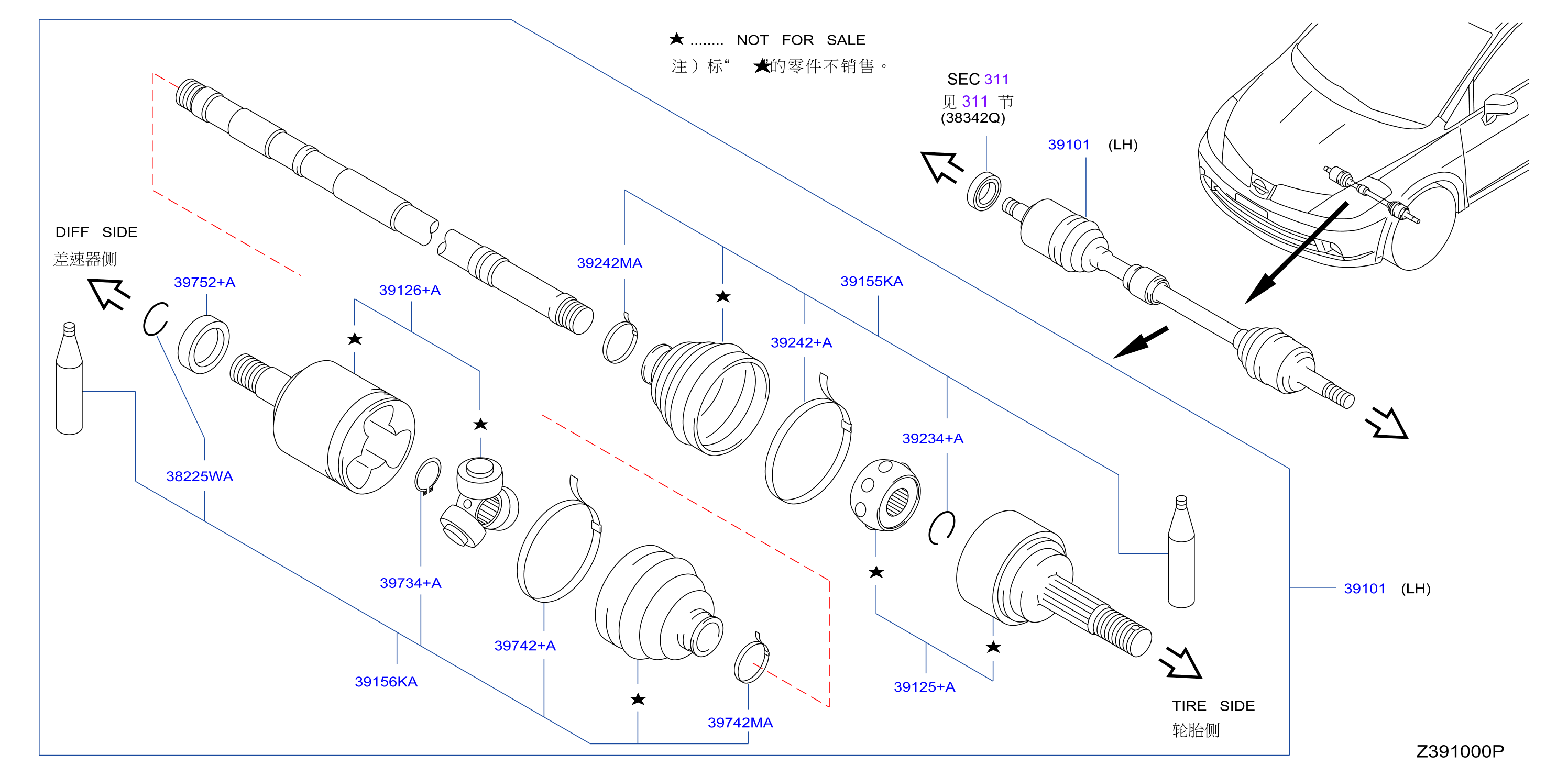Front Drive Shaft Lh Side