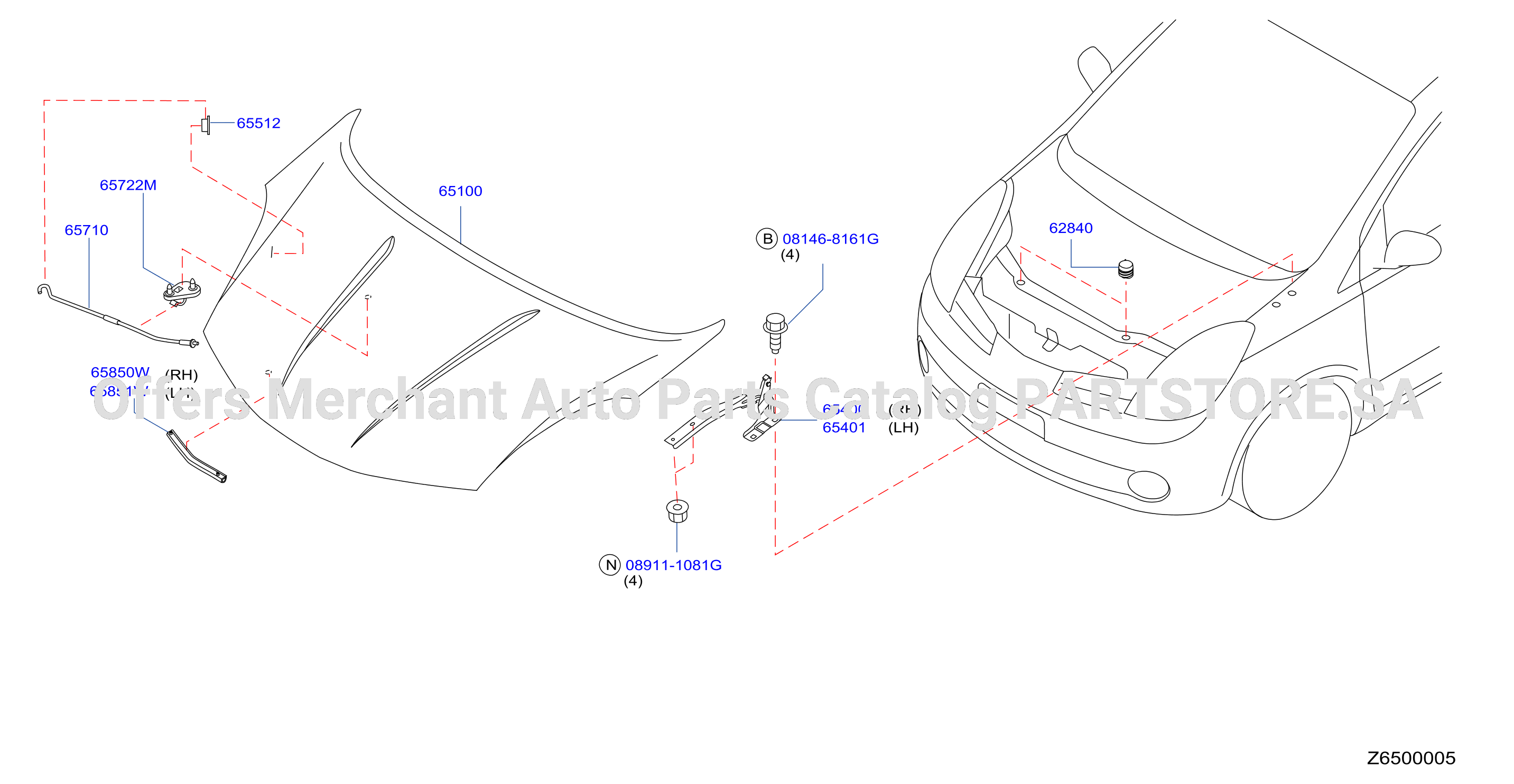 Hood Panel Hinge Fitting