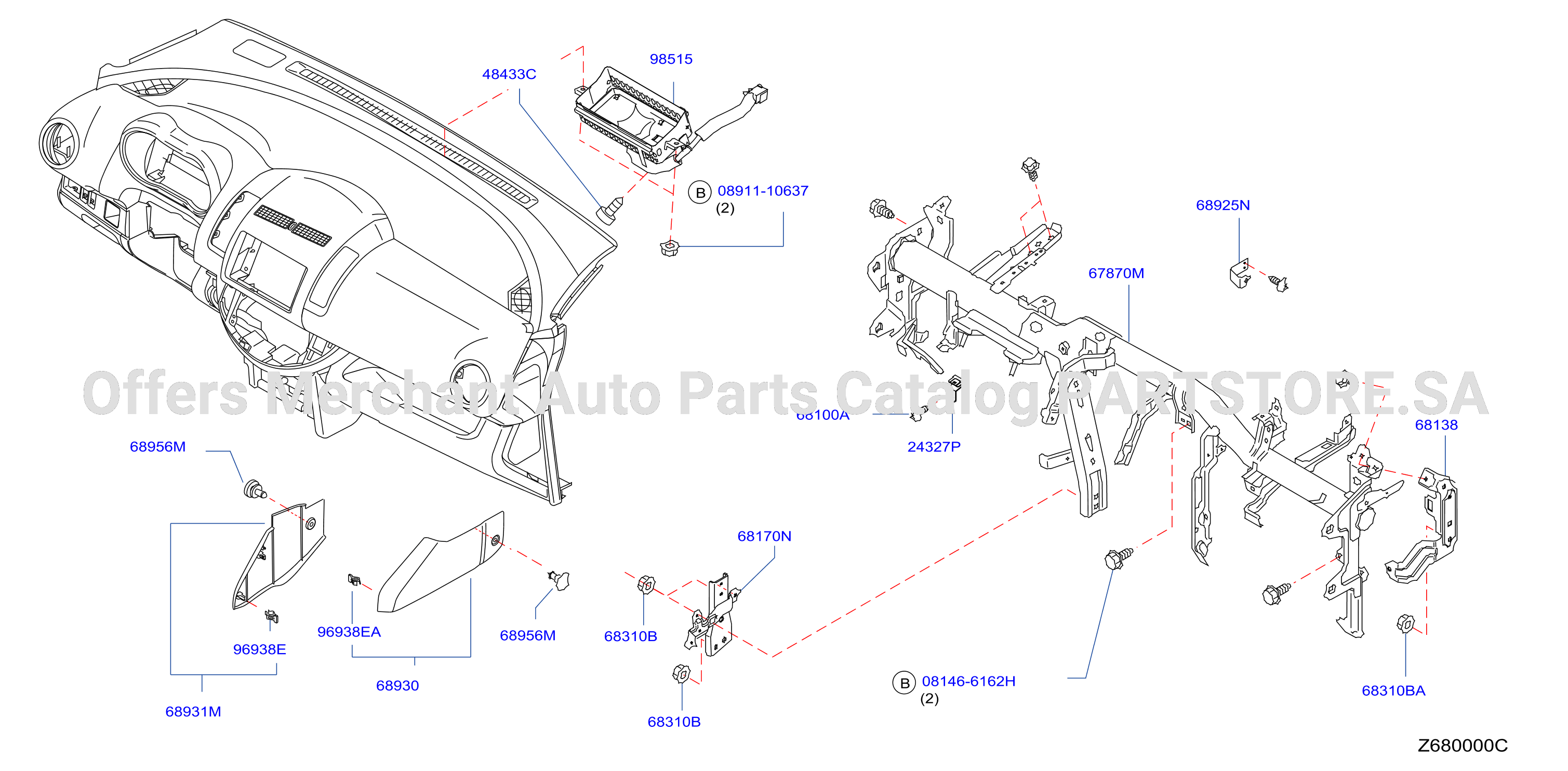 Instrument Panel Pad Cluster Lid Inst Fitting
