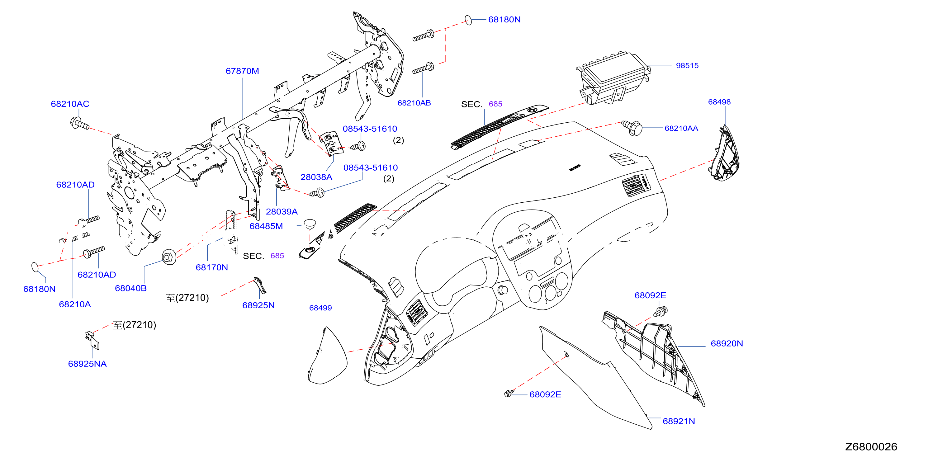 Instrument Panel Pad Cluster Lid Inst Fitting