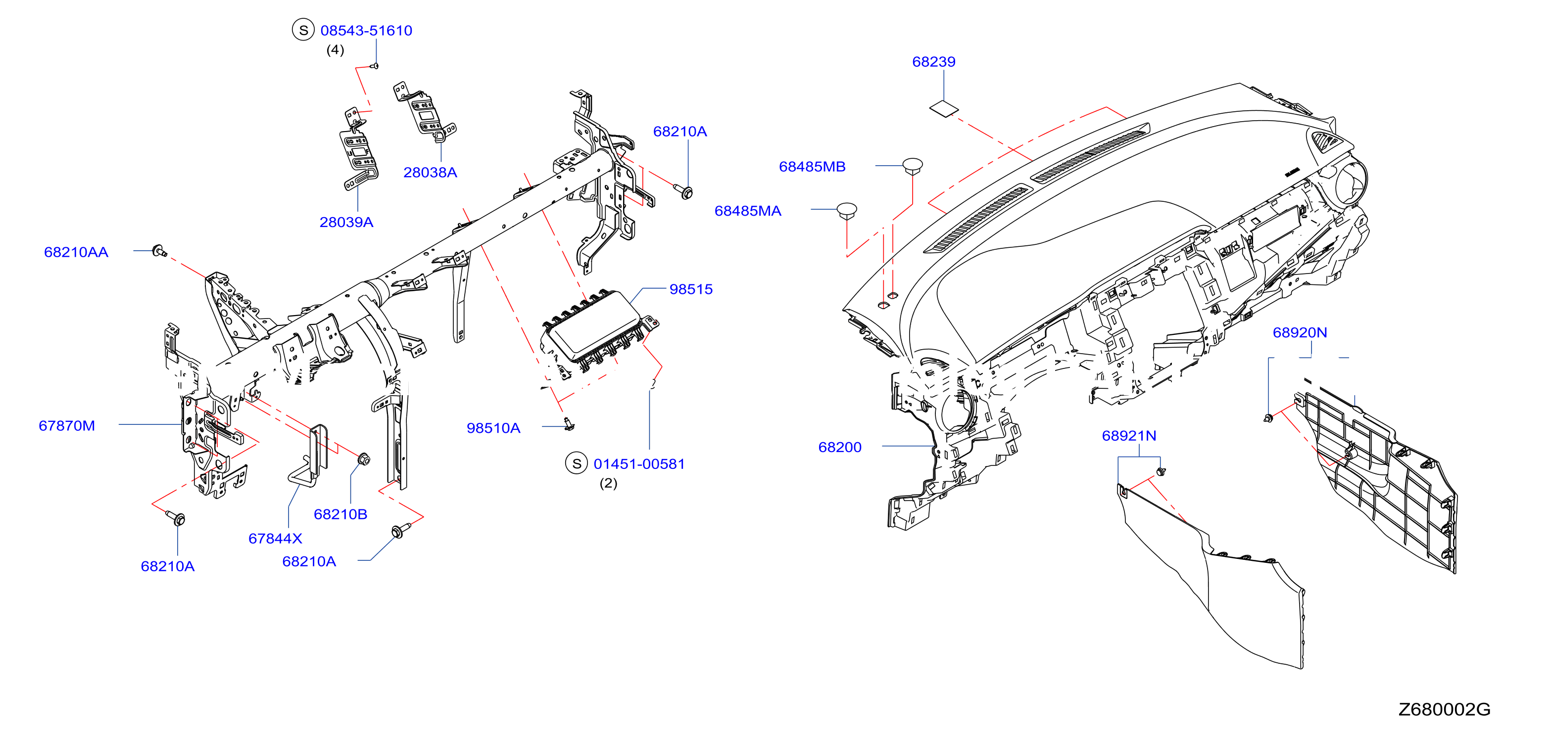 Instrument Panel Pad Cluster Lid Inst Fitting