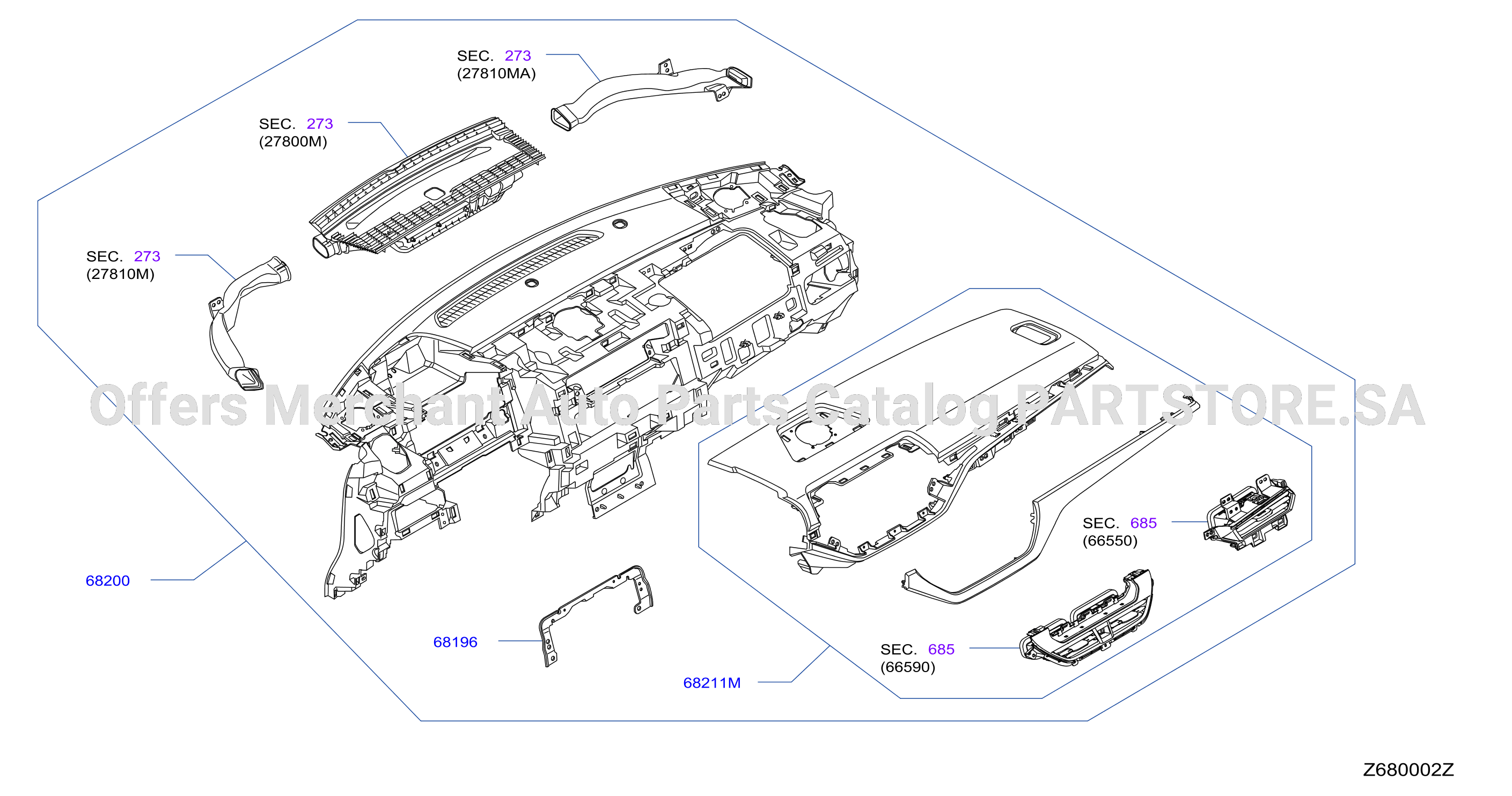 Instrument Panel Pad Cluster Lid 68200 Component