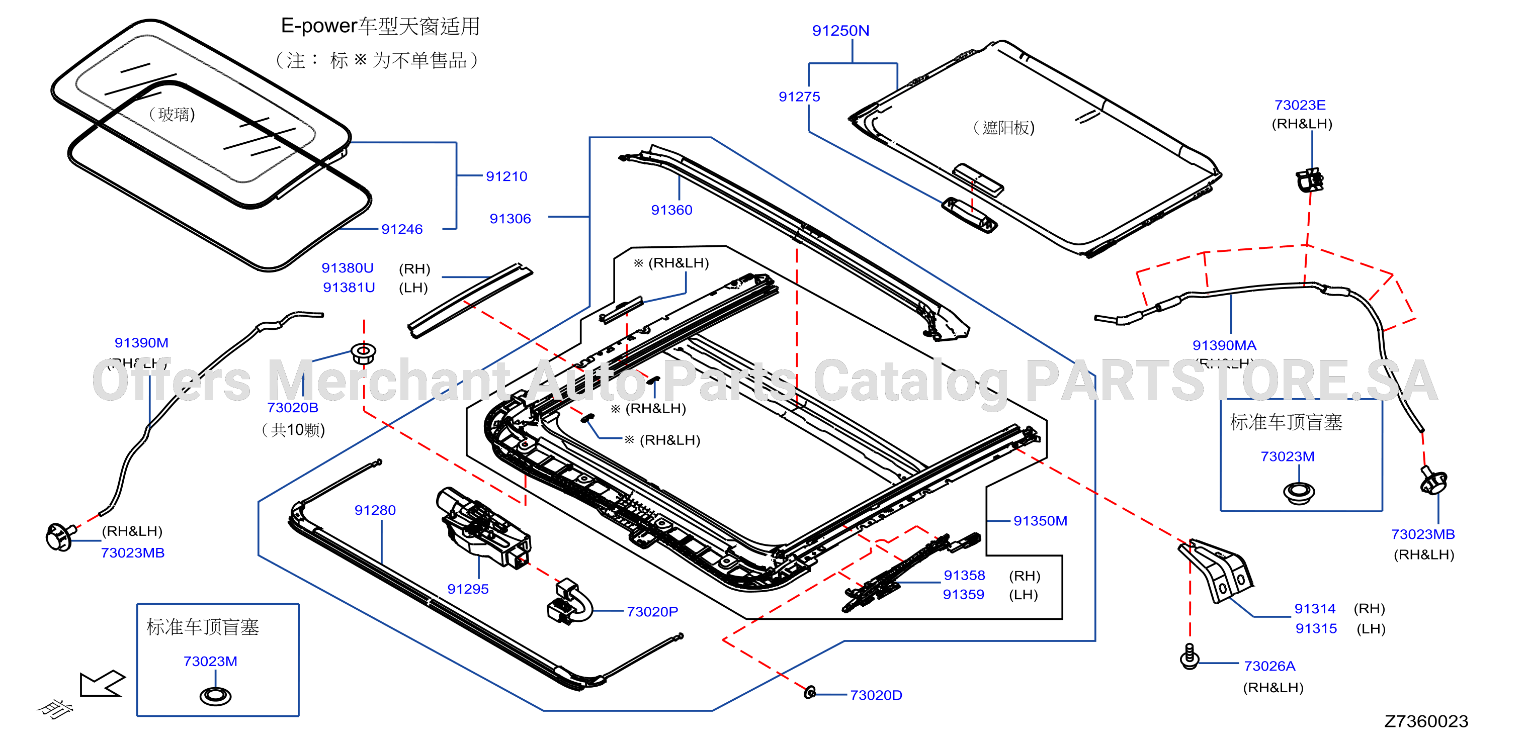 Sun Roof Parts Ev Sunroof