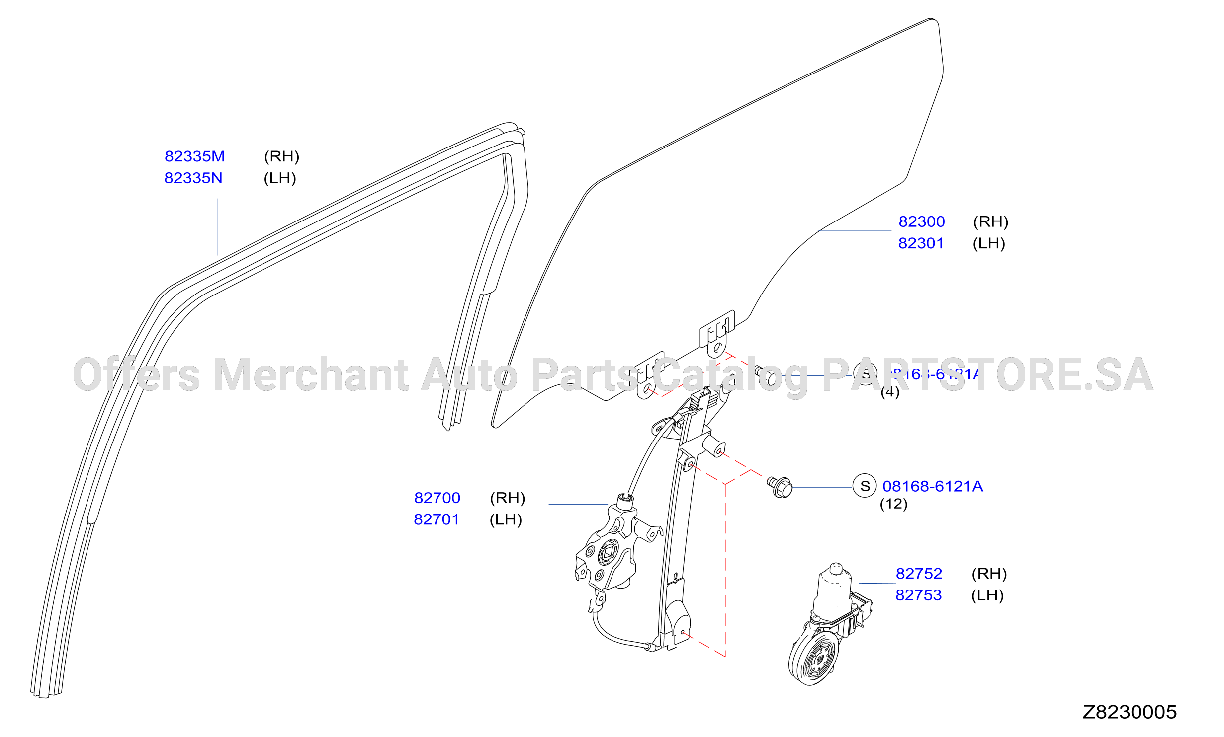 Rear Door Window Regulator