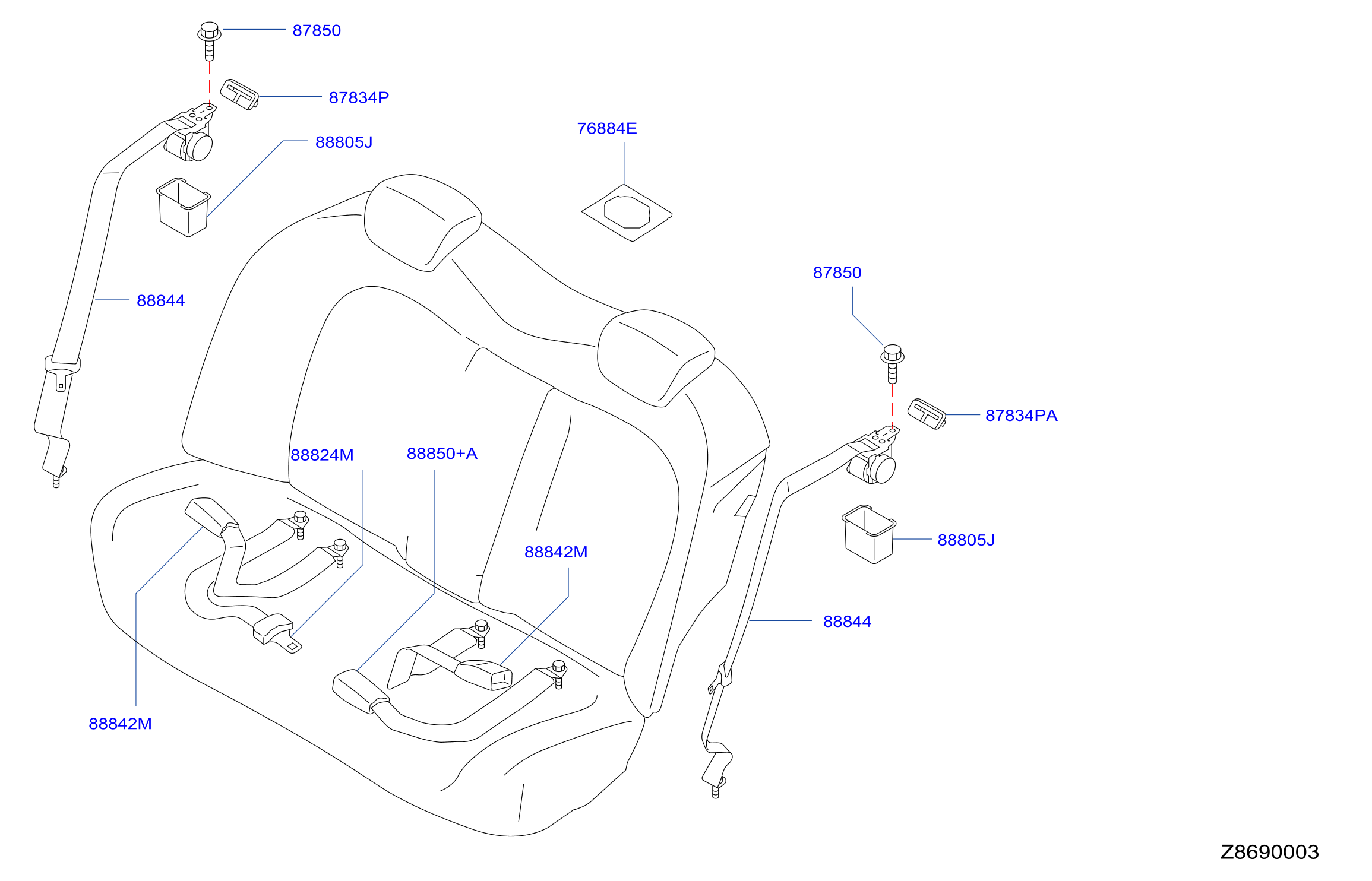 Rear Seat Belt
