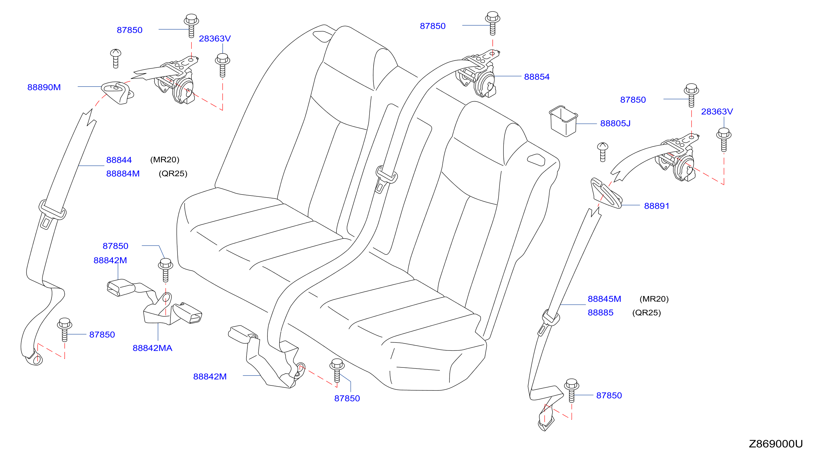 Rear Seat Belt