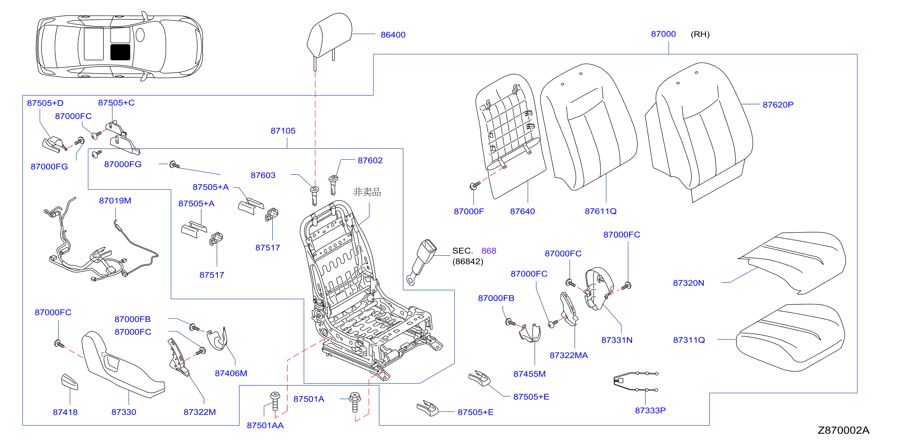 Front Seat Rh Seat Manul