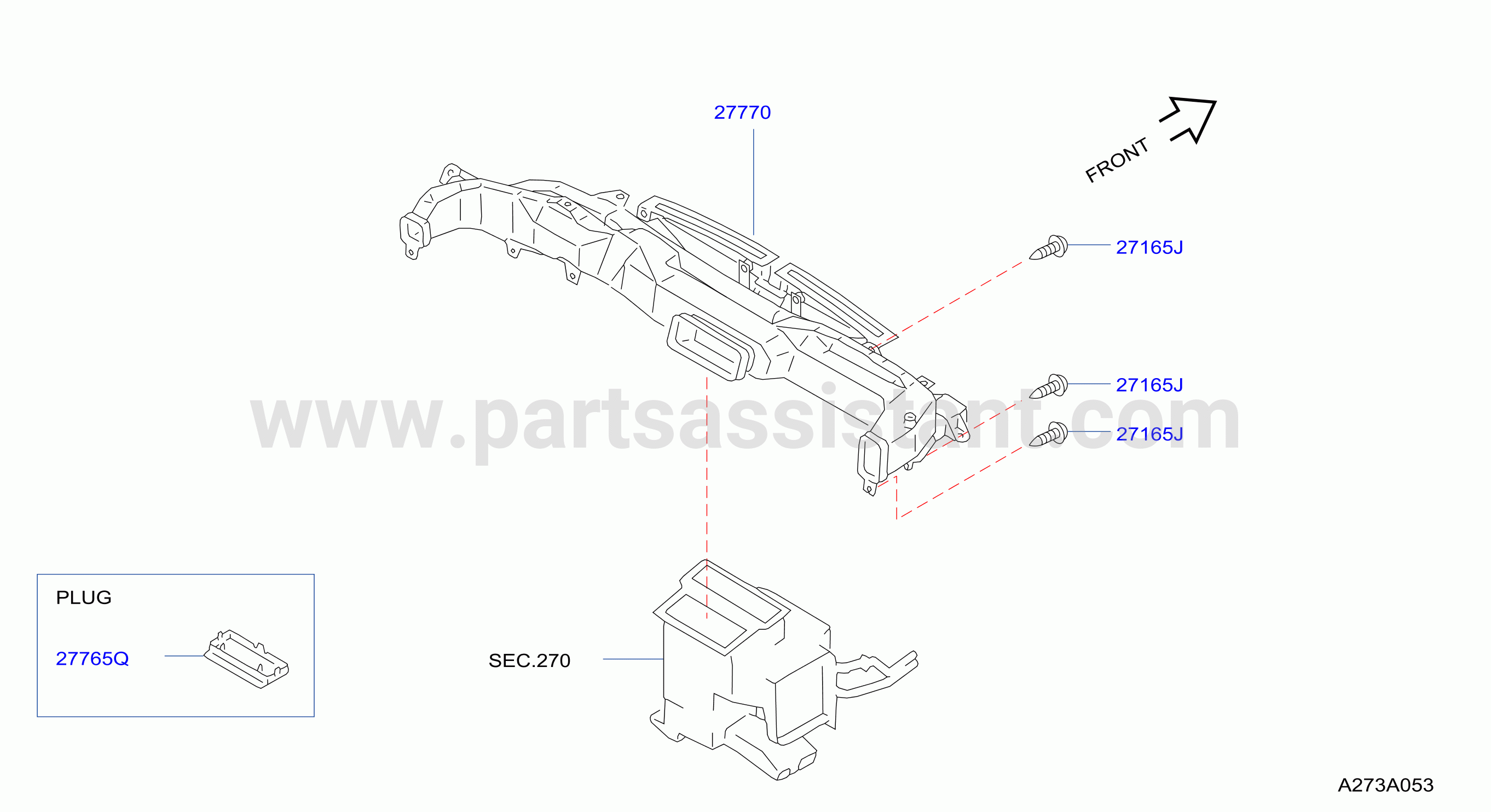 Nozzle Duct Front Heater Duct