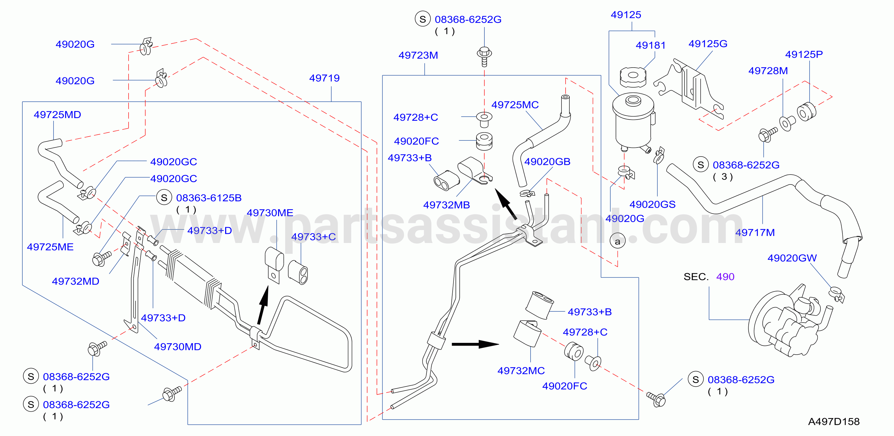 Power Steering Piping F / Active Damper Susp Part 1