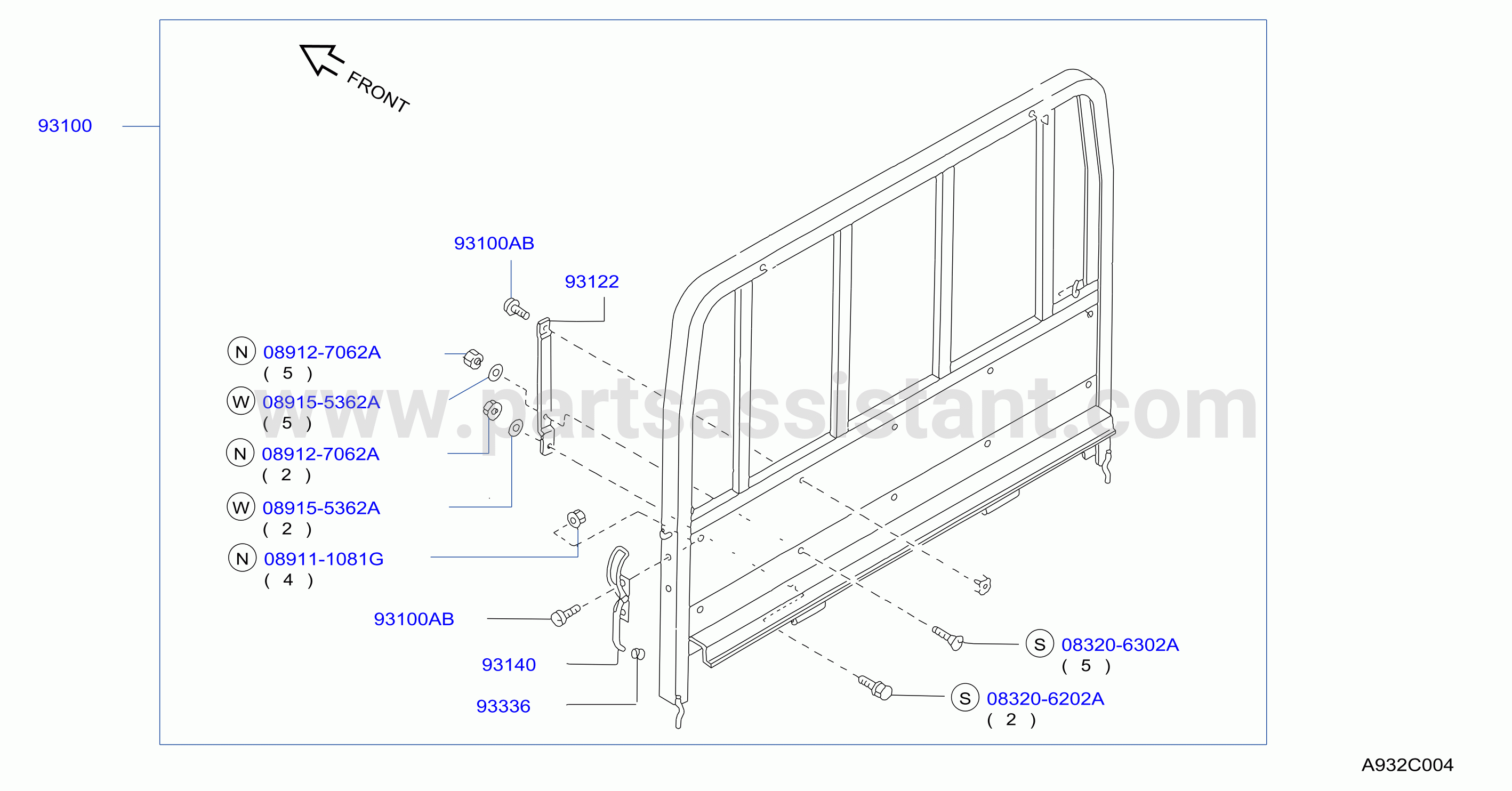 Rear Body Front Panel Guard Frame