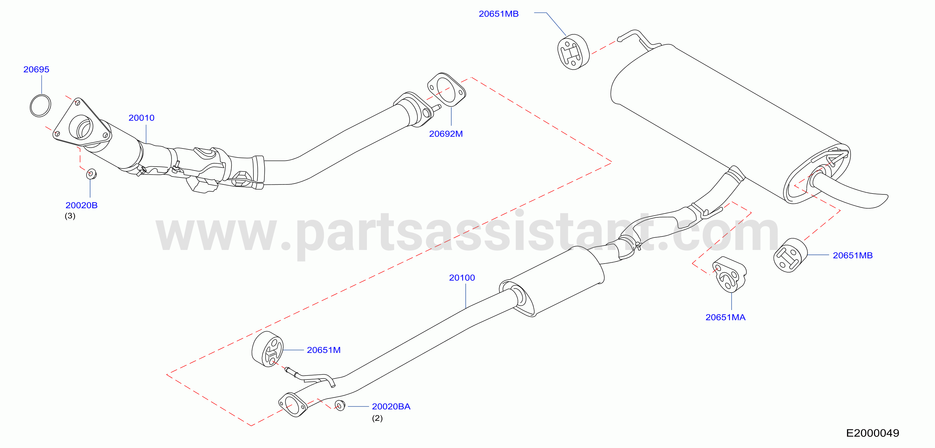 Exhaust Tube Muffler W / Out Dpf