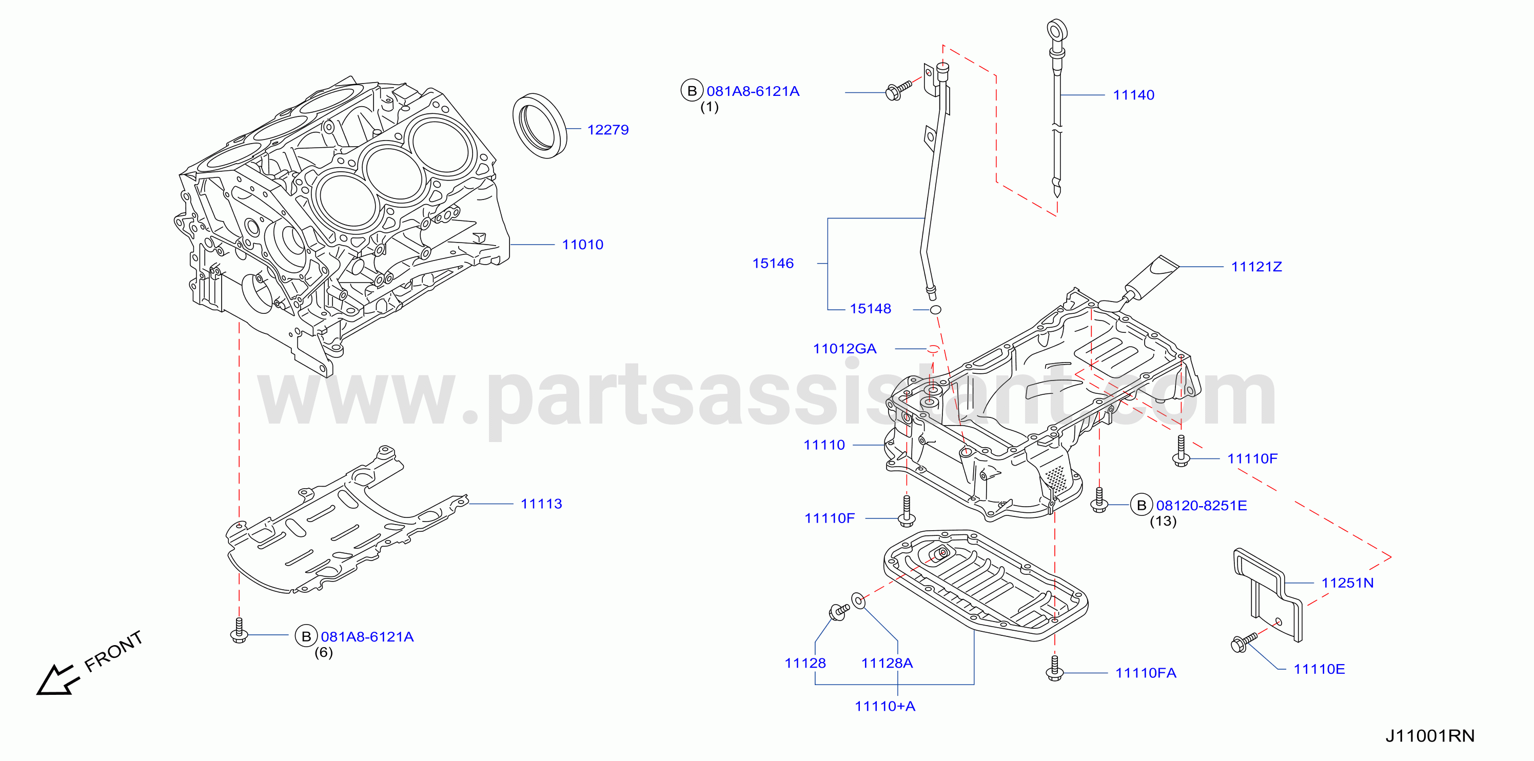 Cylinder Block Oil Pan Assembly 2Wd
