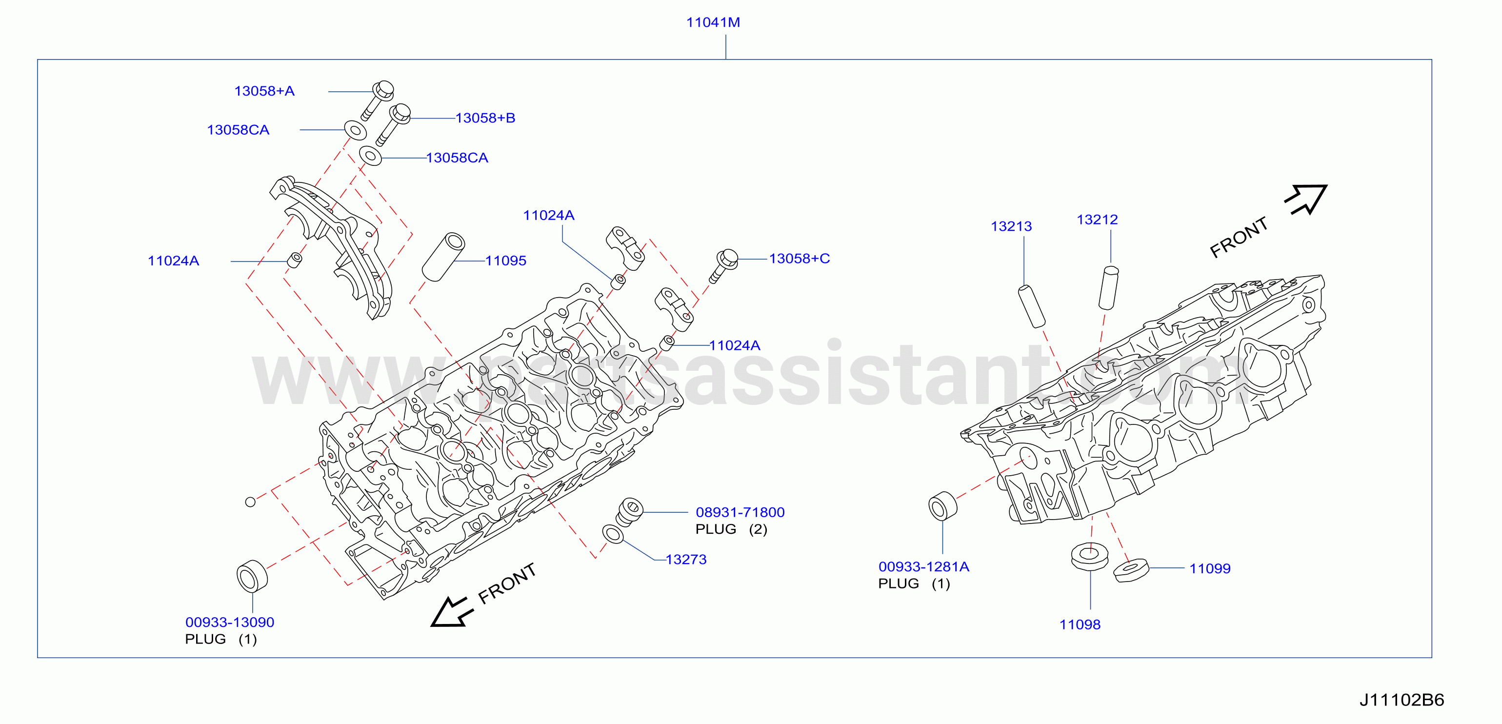 Cylinder Head Rocker Cover Component Parts Lh