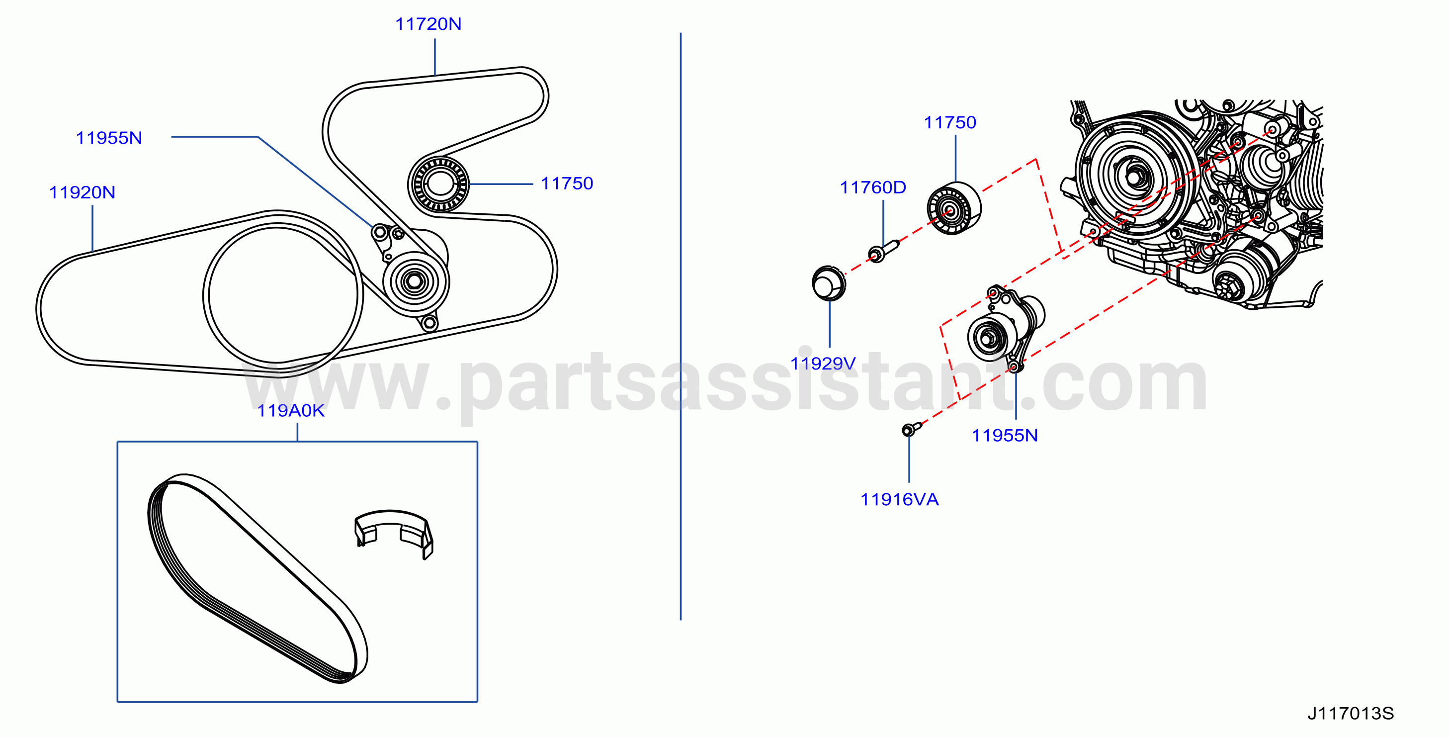 Fan Compressor Power Steering Belt Ys23