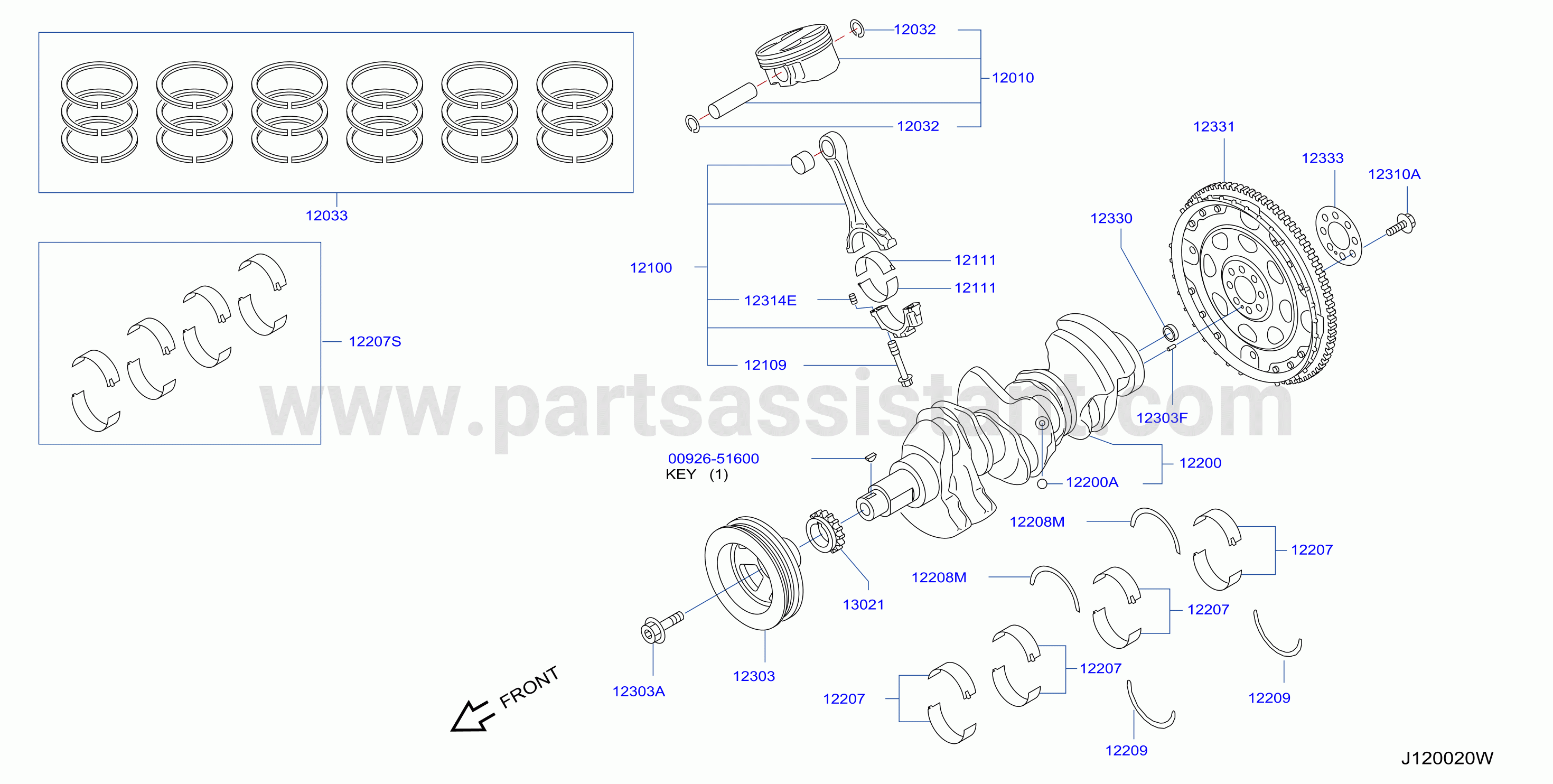Piston Crankshaft Flywheel Illustration