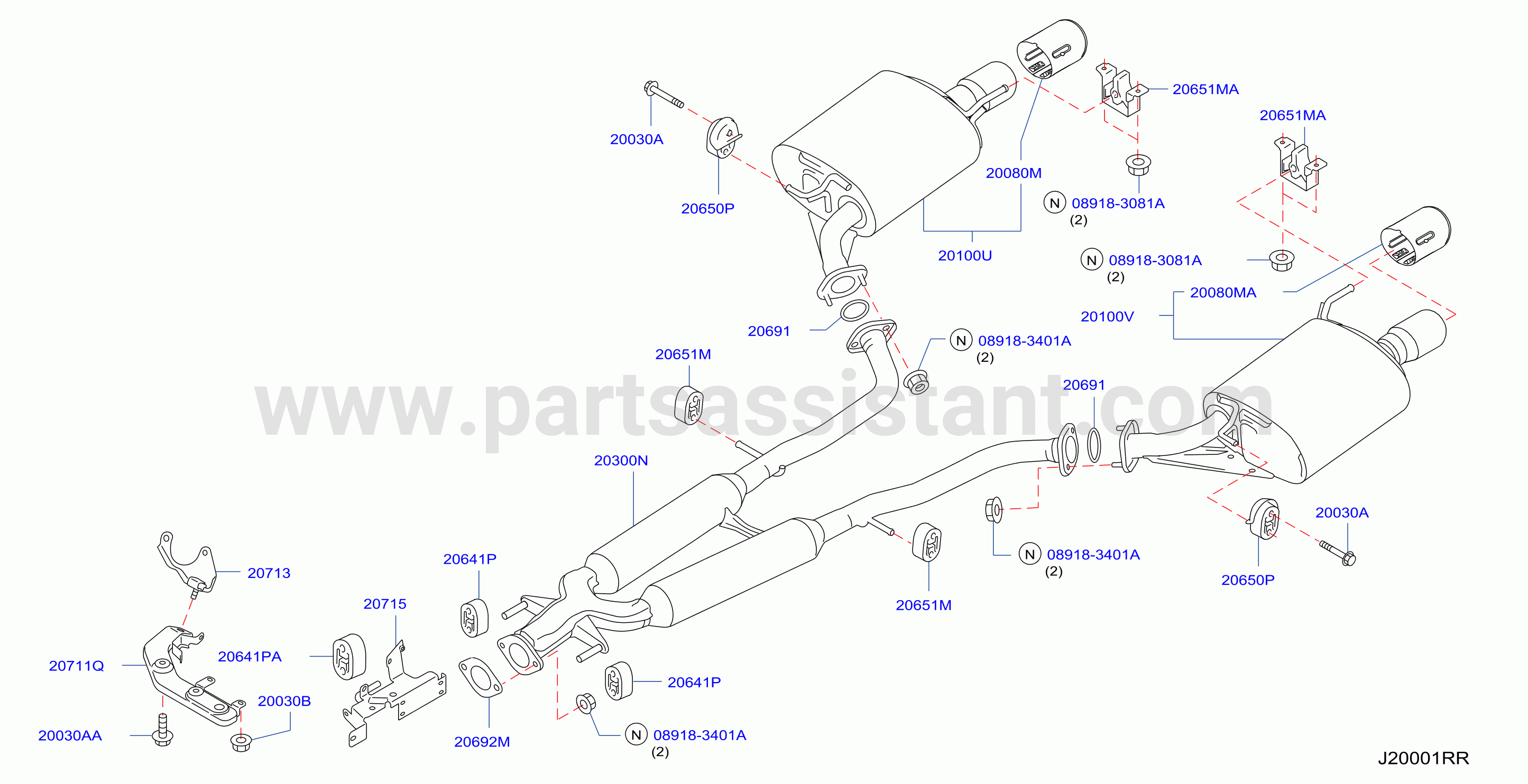 Exhaust Tube Muffler Std V9X